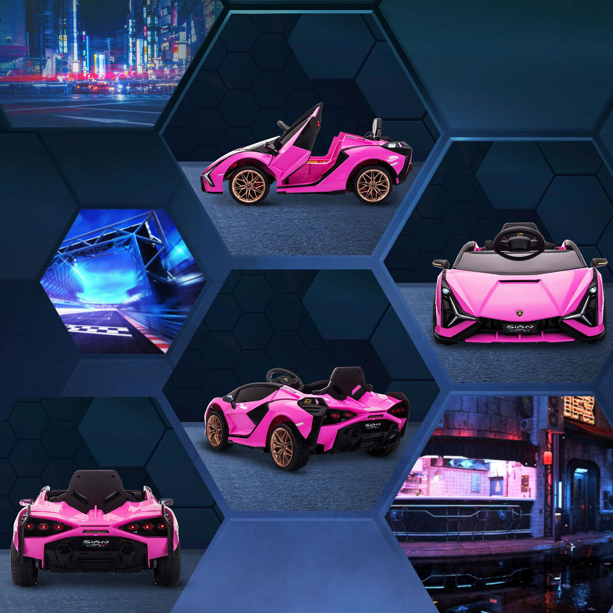 HOMCOM Kinder-Elektroauto rosa B/H/L: ca. 62x40x108 cm Kinder-Elektroauto - rosa (108,00/62,00/40,00cm) - HOMCOM