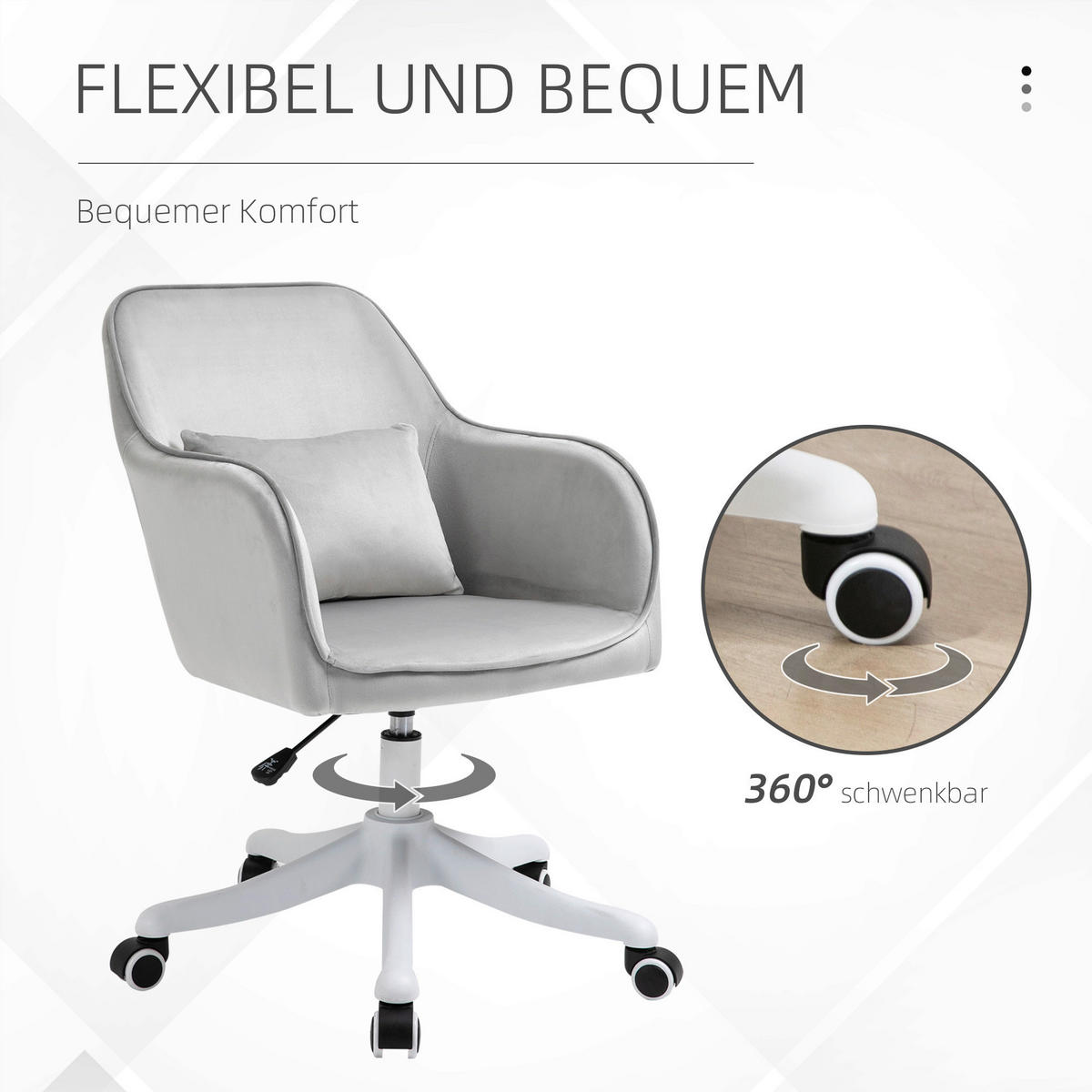 Drehstuhl 921-298V70GY grau 921-298V70GY - grau (55,00/86,00/65,00cm) - Vinsetto