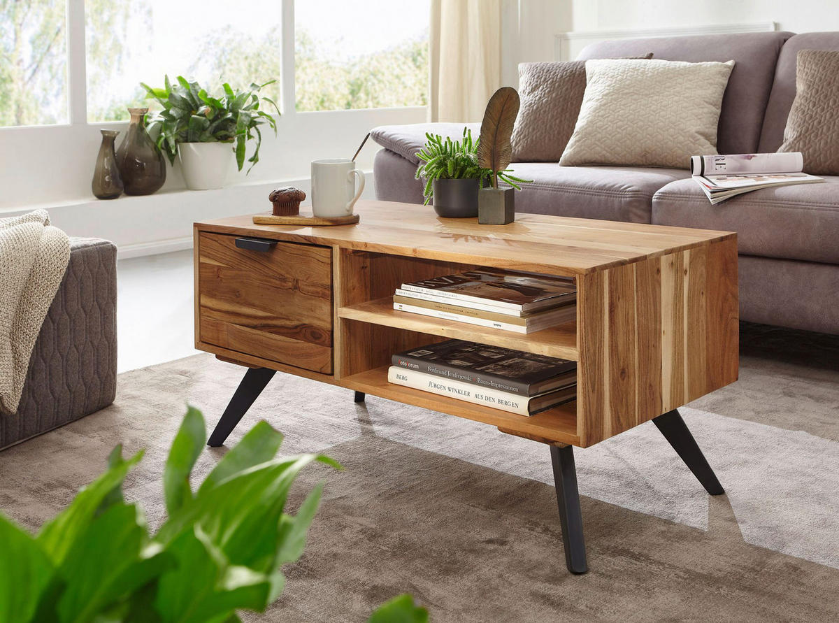 Couchtisch braun B/H/T: ca. 45x45x95 cm Couchtisch - braun (45,00/45,00/95,00cm) - Wohnling