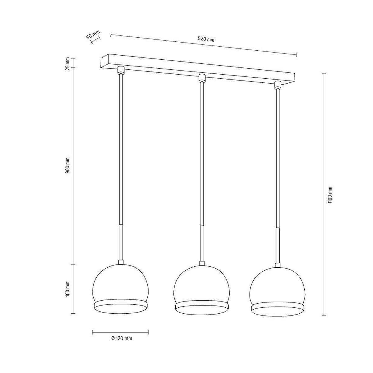 SPOT Light Pendelleuchte SP-5141376 Ball Wood Chrom walnuss Satiniert Buche Metall B/H: ca. 52x110 cm GU10 3 Brennstellen Ball Wood - walnuss/Satiniert (52,00/110,00cm) - SPOT Light