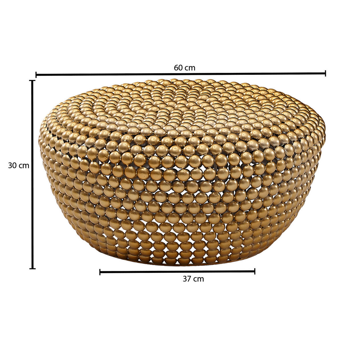 Couchtisch gold B/H/T: ca. 60x30x60 cm Couchtisch - gold (60,00/30,00/60,00cm) - Wohnling