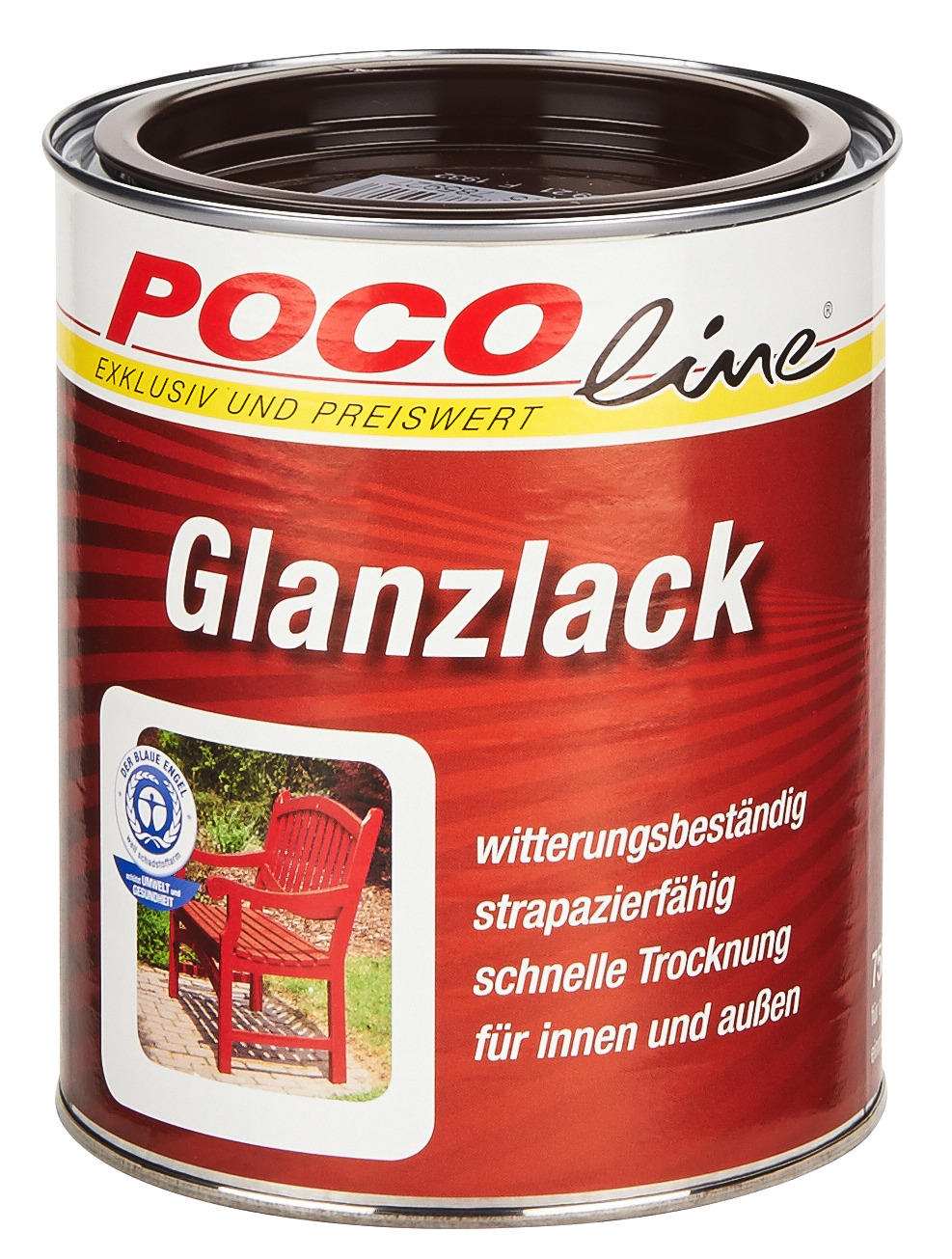 POCOline Acyl Buntlack schokobraun glänzend ca. 0,75 l Glanzlack_Acryl_2in1 750ml - schokobraun (750ml)