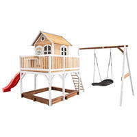 AXI Spielhaus Liam braun B/H/L: ca. 613x291x277 cm Liam - braun/weiß (277,00/613,00/291,00cm) - AXI