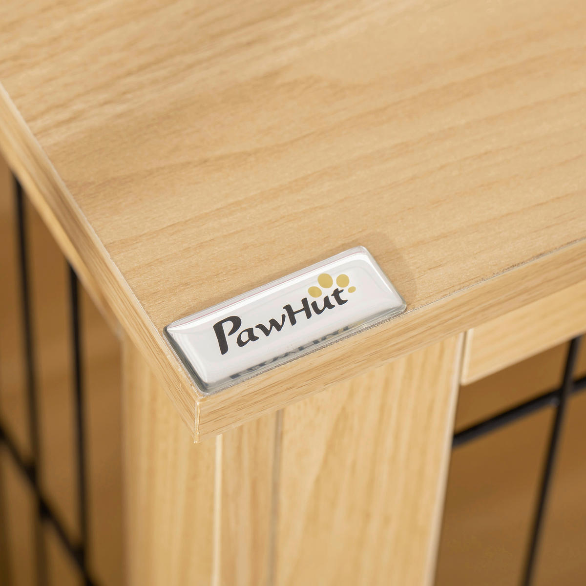 PawHut Hunde-Zubehör Eiche Polypropylen B/H/L: ca. 58,5x81x76 cm Hundekäfig - Eiche (76,00/58,50/81,00cm) - PawHut