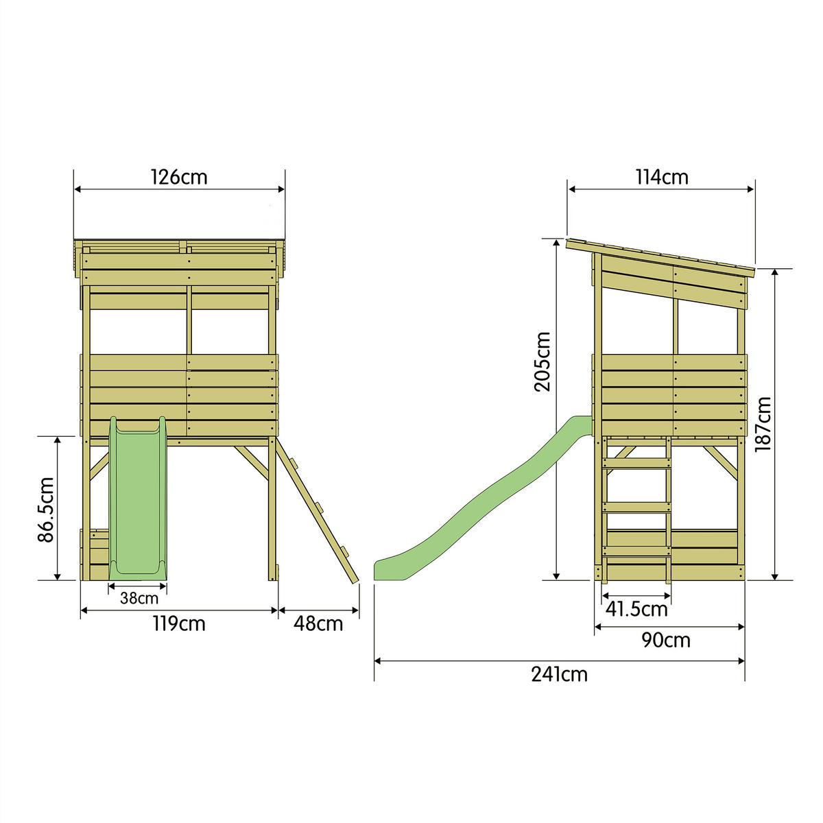 Westmann Spielhaus Wildnis natur B/H/L: ca. 126x205x114 cm Wildnis - natur (114,00/126,00/205,00cm) - Westmann