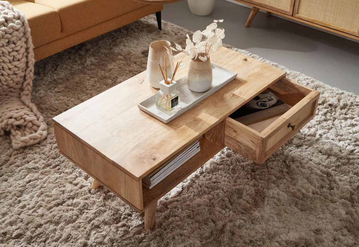 Couchtisch braun B/H/T: ca. 90x40x45 cm Couchtisch - braun (90,00/40,00/45,00cm) - Wohnling