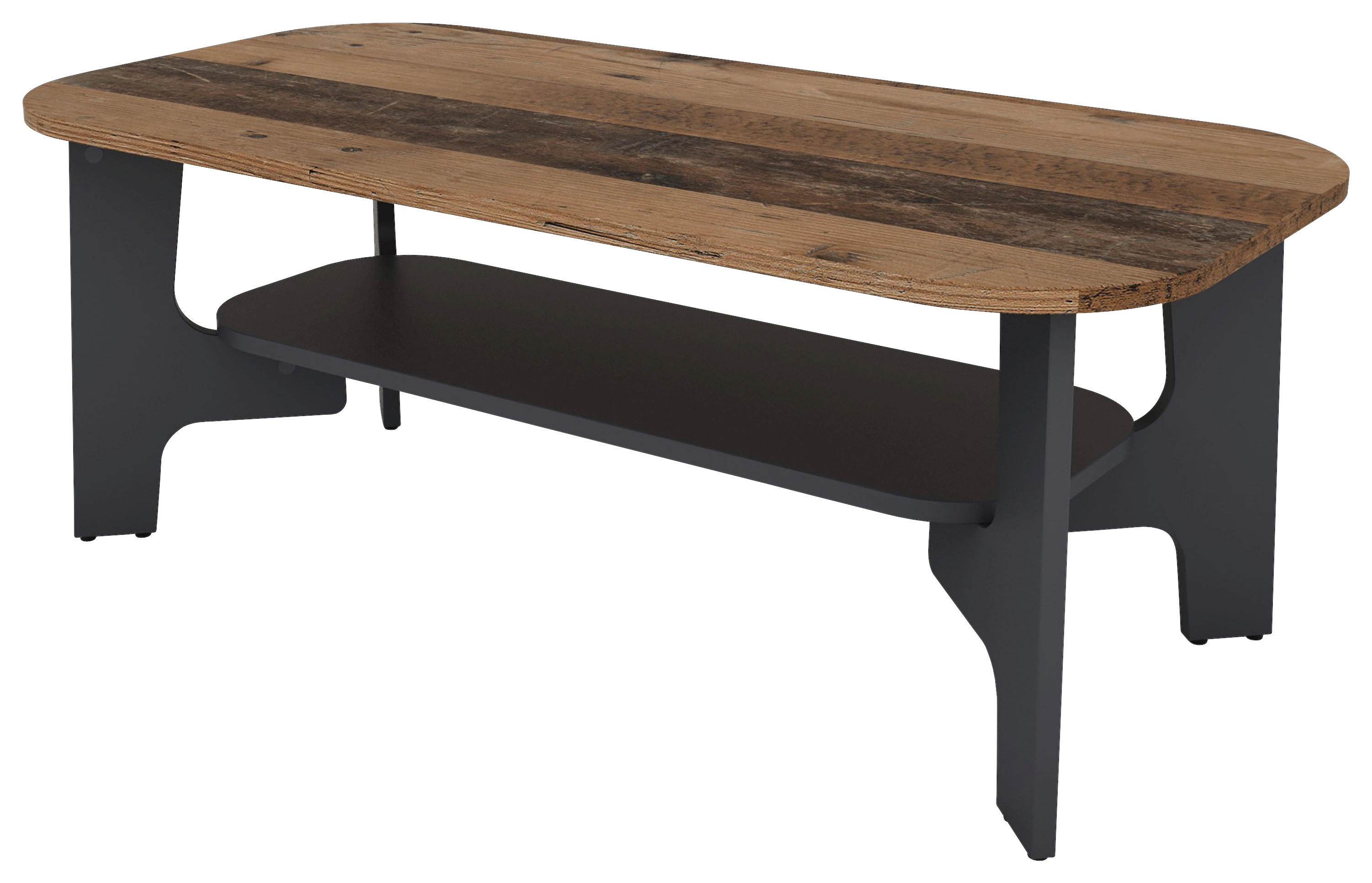 Couchtisch JONNY Eiche Old Wood Nachbildung anthrazit anthrazit B/H/T: ca. 110x42,5x55 cm JONNY - Eiche/anthrazit (110,00/42,50/55,00cm) - byLIVING