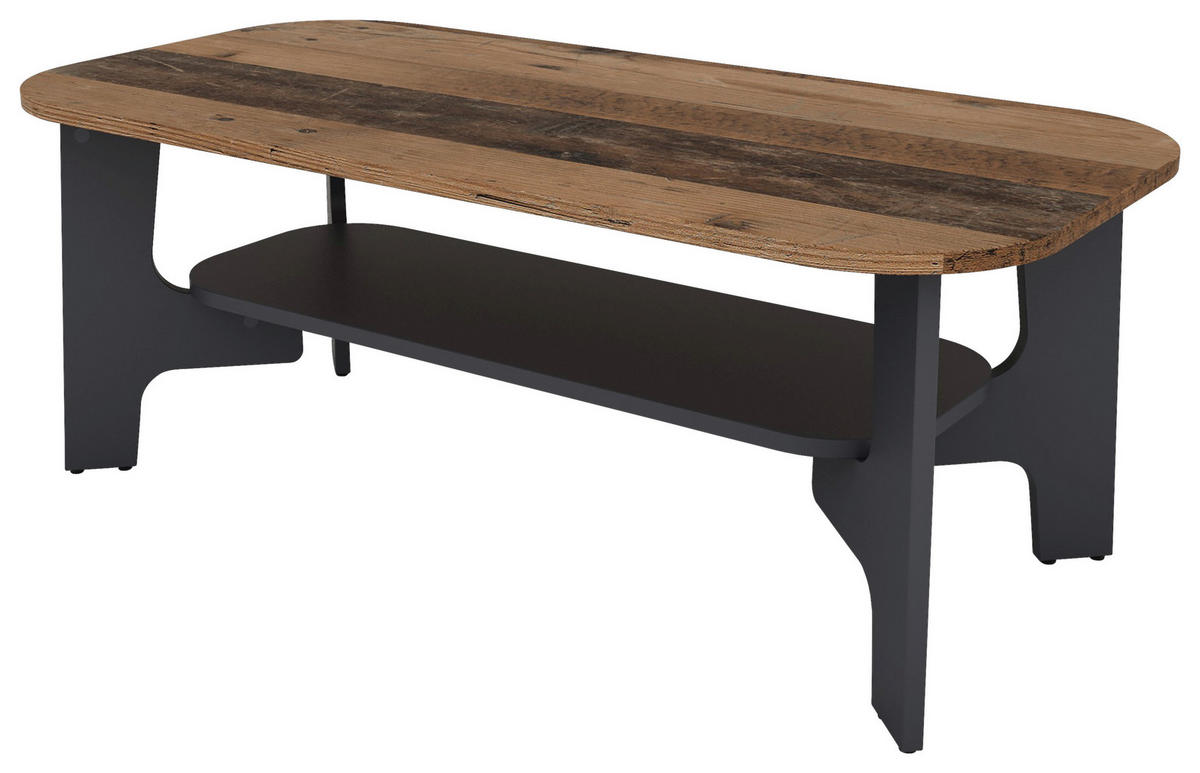 Couchtisch JONNY Eiche Old Wood Nachbildung anthrazit anthrazit B/H/T: ca. 110x42,5x55 cm JONNY - Eiche/anthrazit (110,00/42,50/55,00cm) - byLIVING