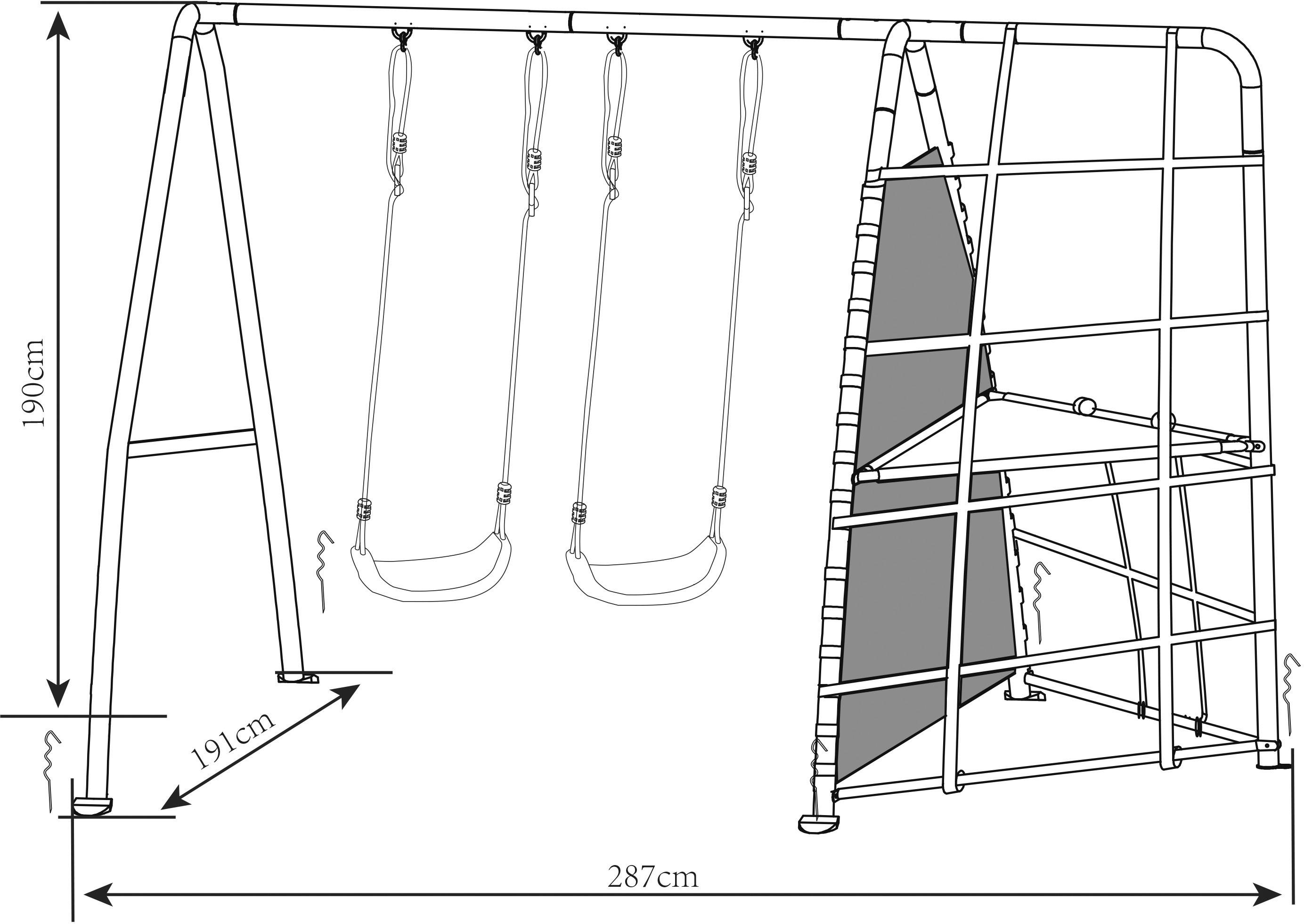 AXI Doppelschaukel mit Klettergerüst an...