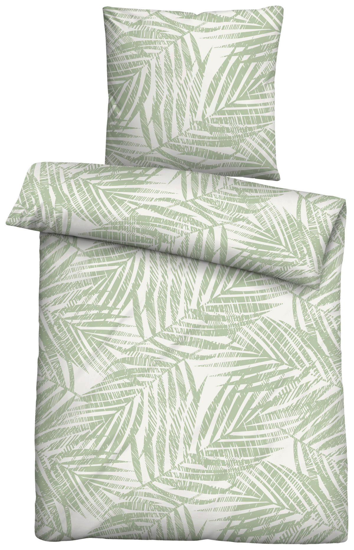Baumwoll Bettwäsche Seersucker Bettwäsche_Seersucker_Farn - grün (135,00/200,00cm)