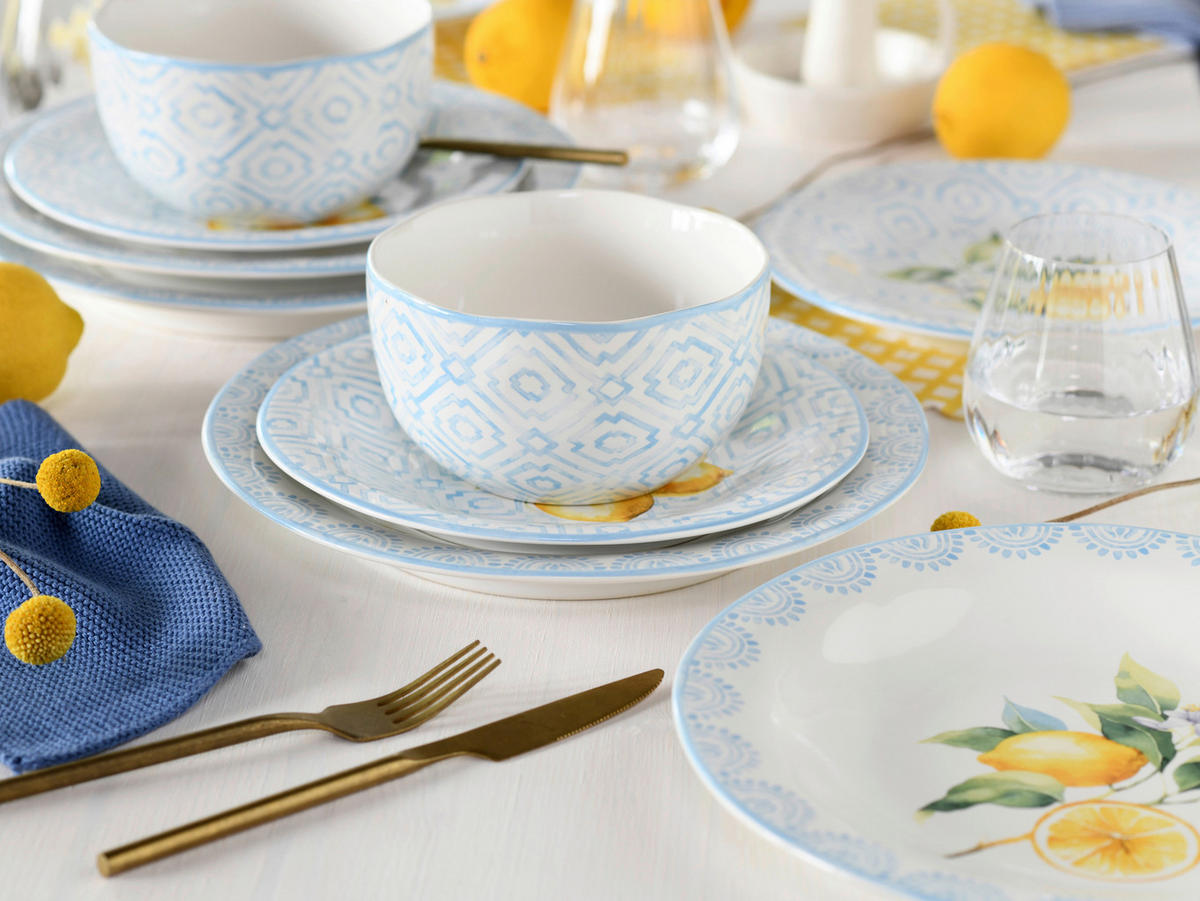 CreaTable Tafelservice Lemoncello bunt Steinzeug 12 tlg. Lemoncello - bunt - CreaTable