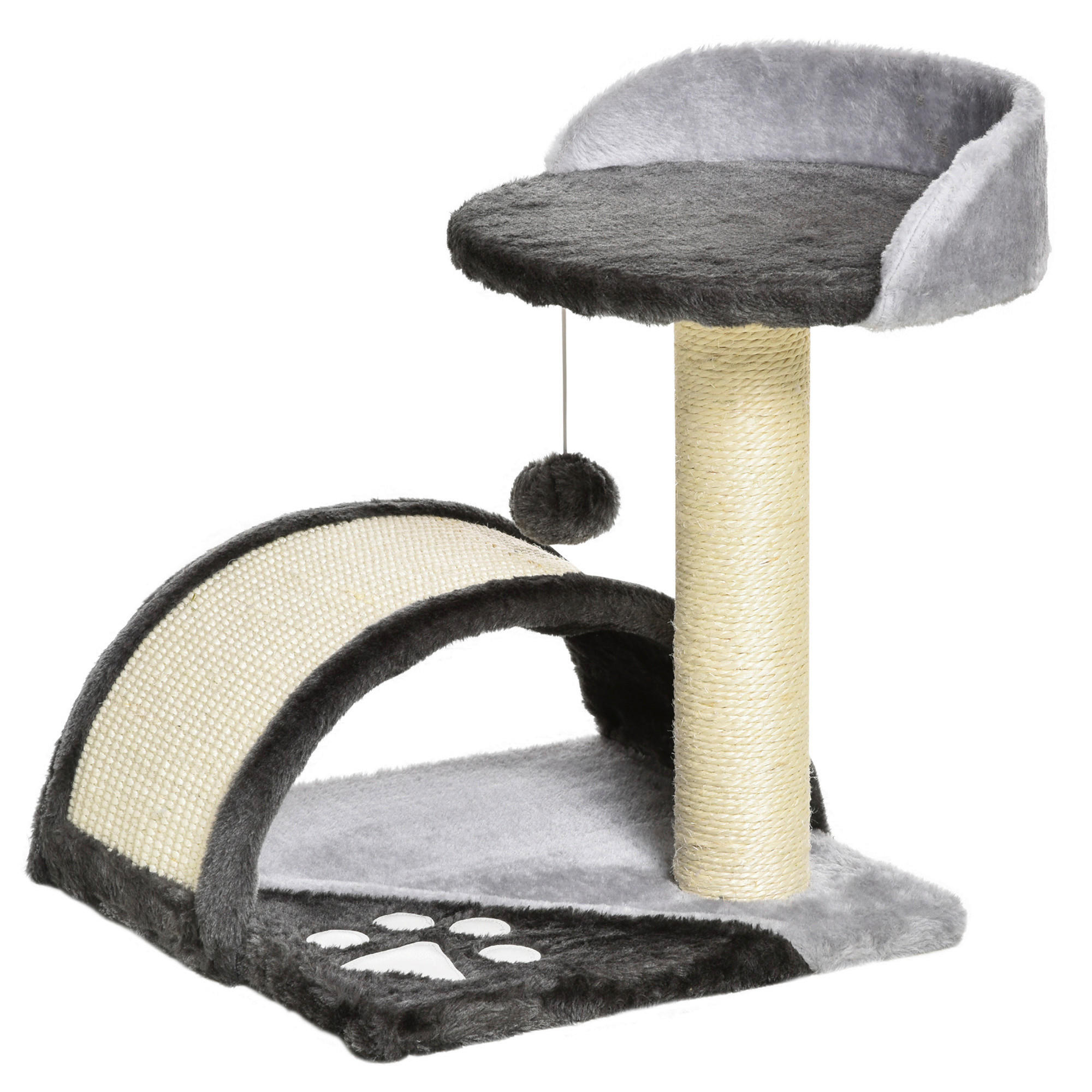 PawHut Katzenbaum grau Sisal B/H/L: ca. 36x44x36 cm Katzenbaum - grau (36,00/36,00/44,00cm) - PawHut