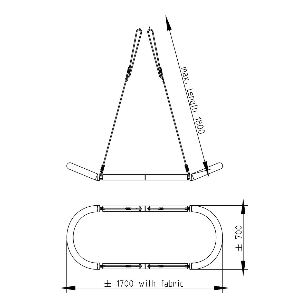 AXI Nestschaukel Roxy schwarz B/L: ca. 70x170 cm Roxy - schwarz (70,00/170,00cm) - AXI