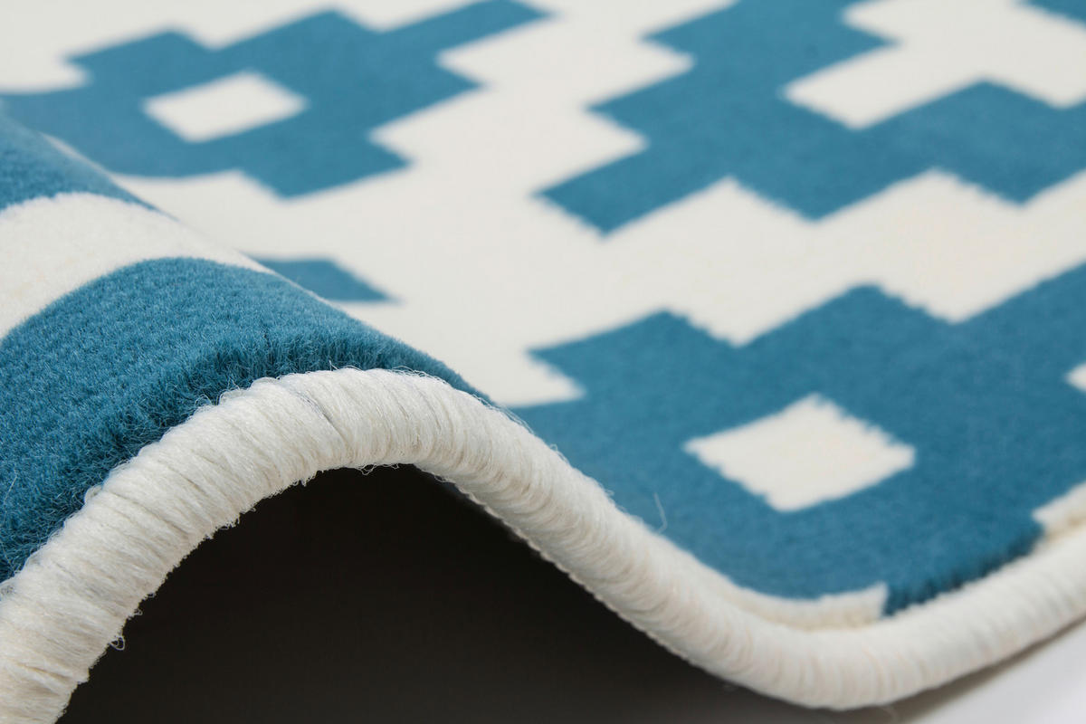 Kayoom Kurzflorteppich Now! 325 hellblau B/L: ca. 200x290 cm Now! 325 - hellblau/weiß (200,00/290,00cm) - Kayoom