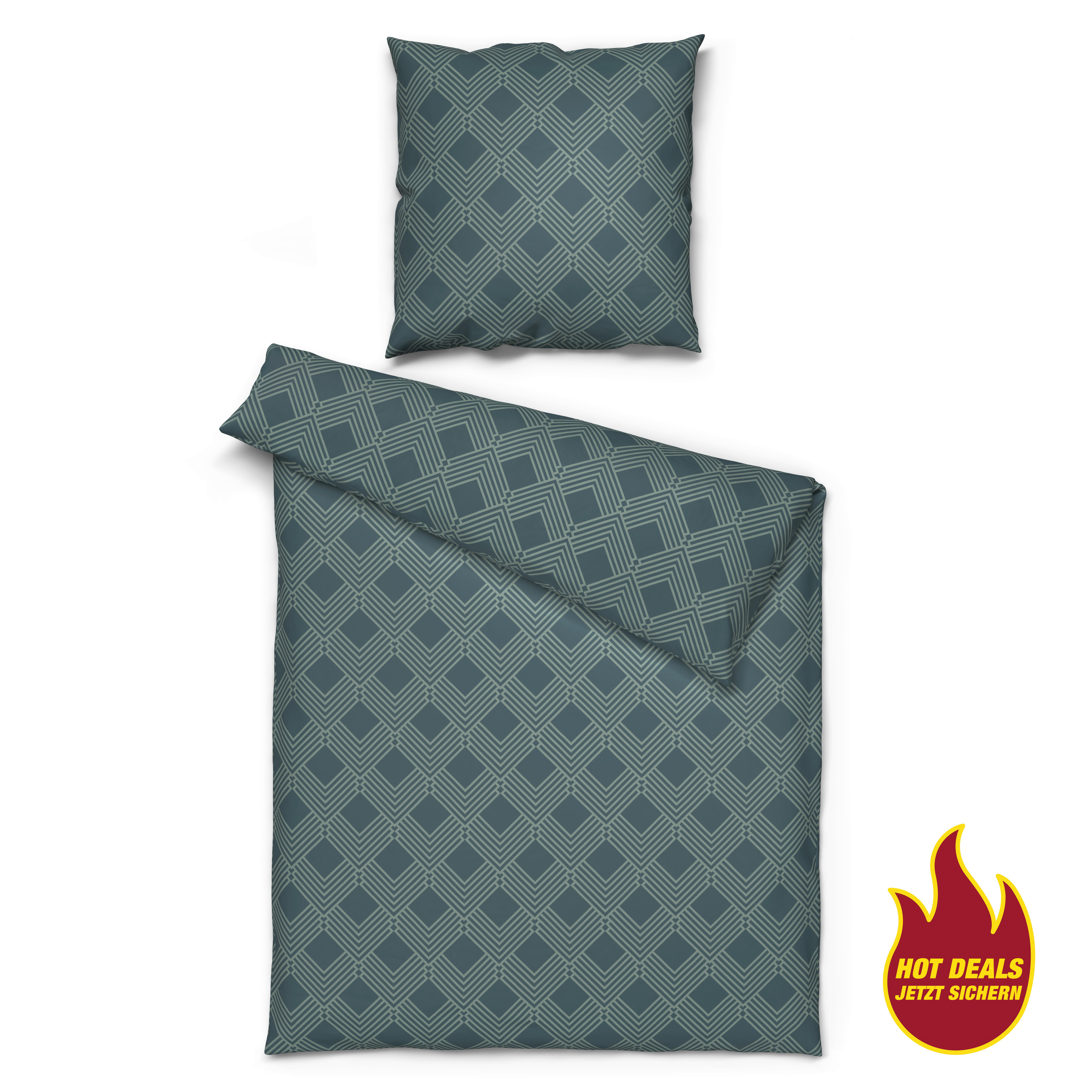 Microfaser Bettwäsche Bettwäsche_Microfaser Karo petrol - petrol (135,00/200,00cm) - Sensation