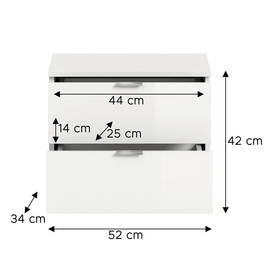 Thumbnail - Sitzbank PROJEKT X weiß weiß Hochglanz B/H/T: ca. 52x42x37 cm