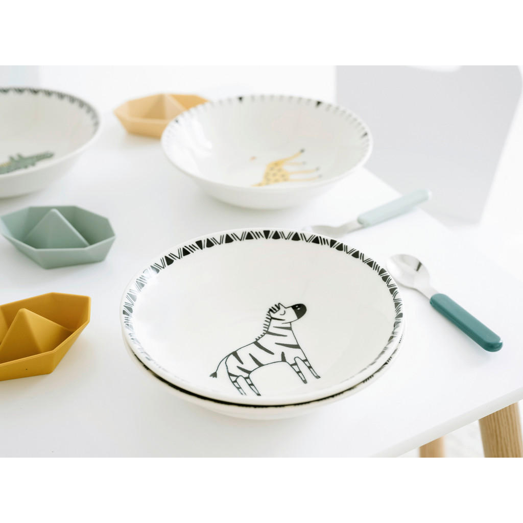 Thumbnail - CreaTable Tellerset Safari mehrfarbig Steinzeug D: ca. 21 cm