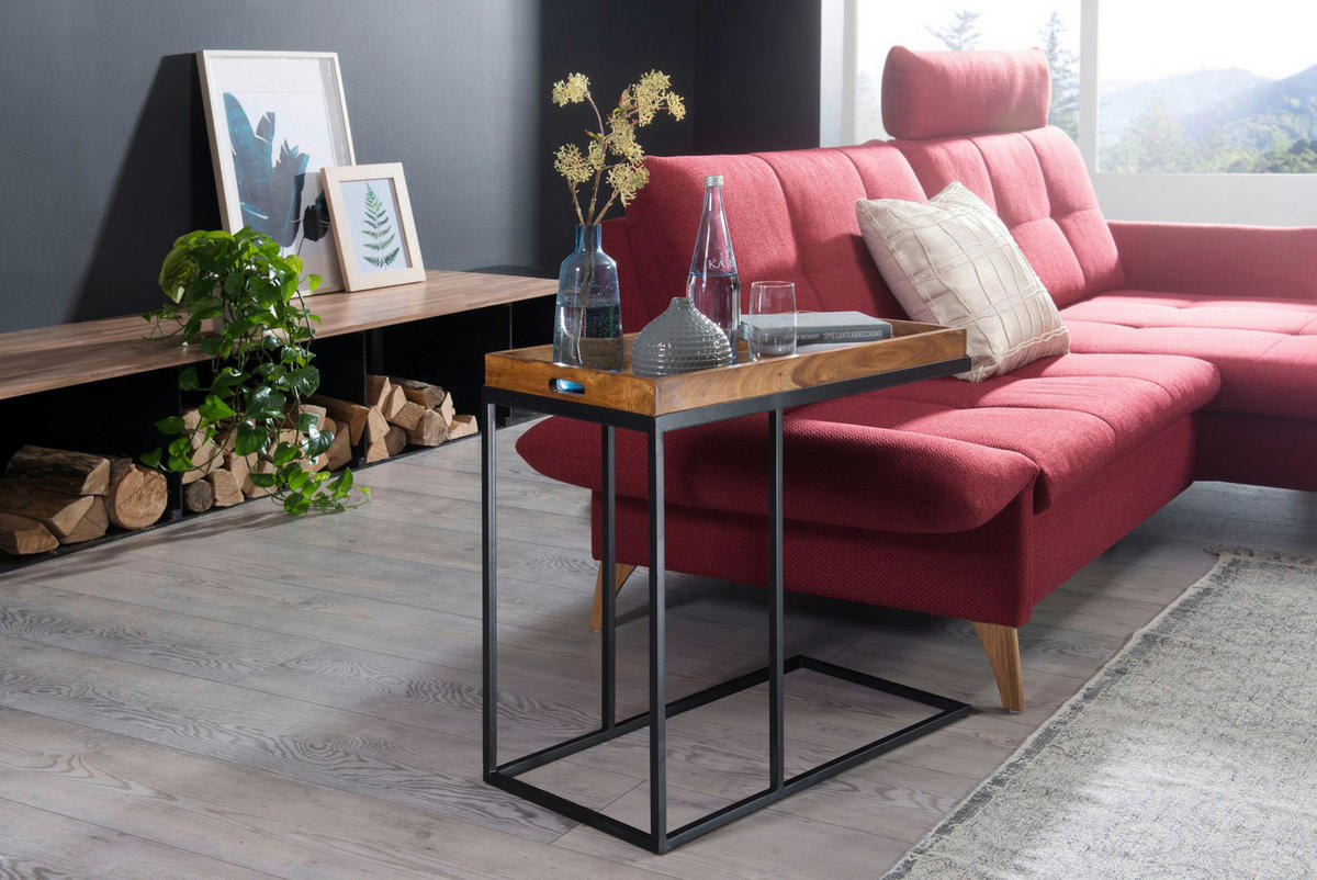 Beistelltisch rosenholz Nachbildung Holz B/H/T: ca. 70x65x34 cm Beistelltisch - rosenholz (70,00/65,00/34,00cm) - Wohnling