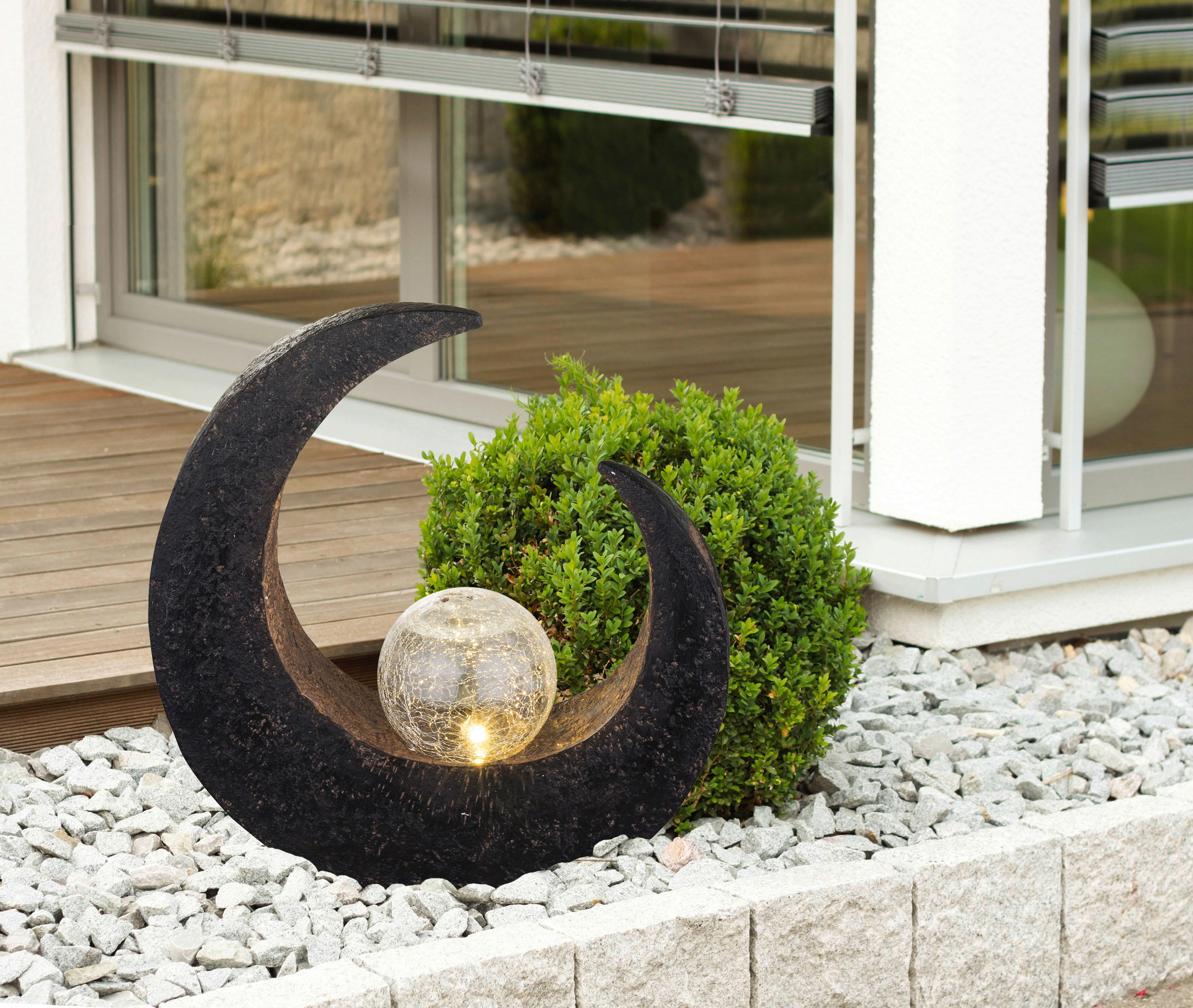 LED-Solarleuchte klar braun Kunststoff Glas B/H/T: ca. 9x30,5x29,4 cm SOLAR - braun/klar (9,00/30,50/29,40cm) - GLOBO