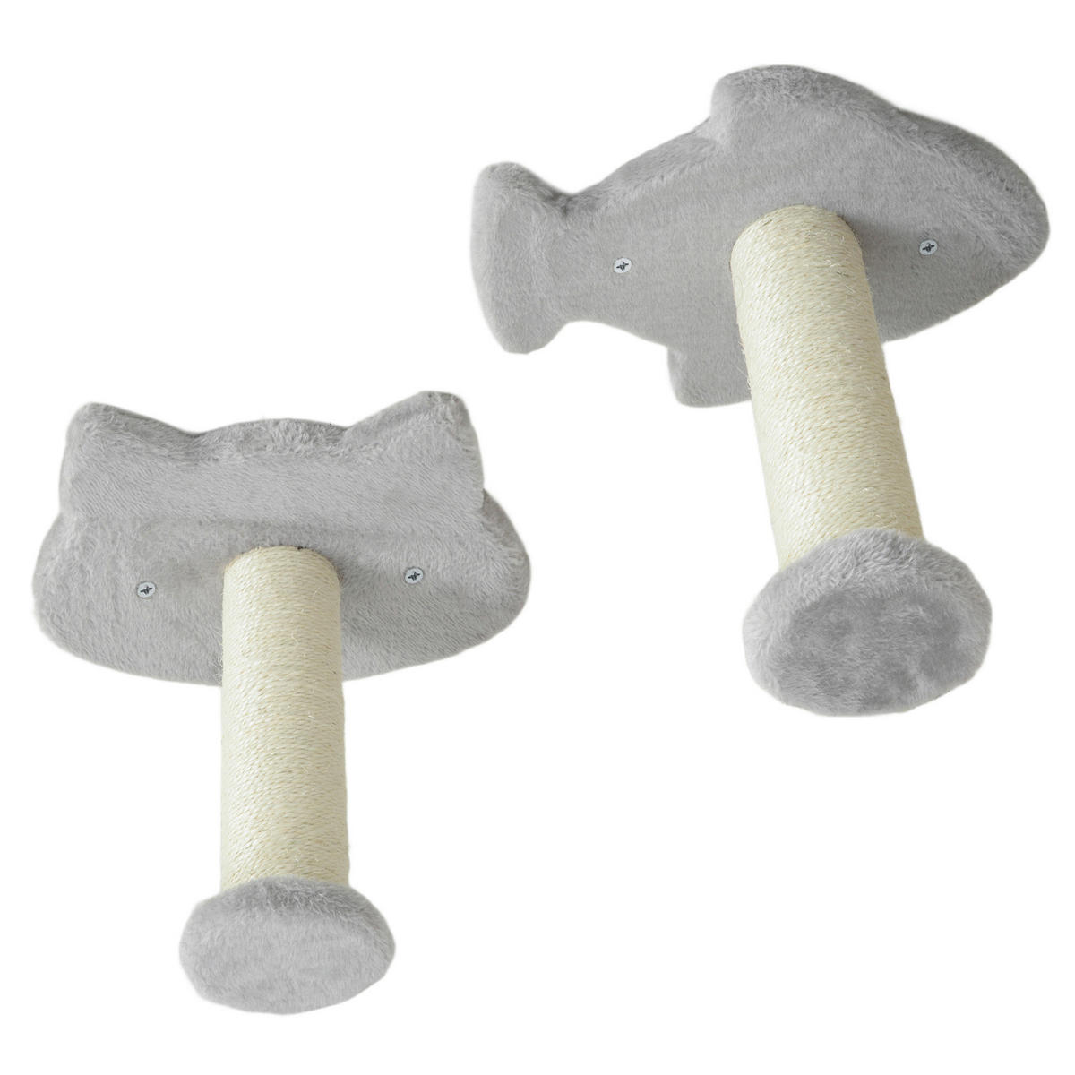 PawHut Katzen Kletterwand Set hellgrau Plüsch B/H/L: ca. 26x12,5x90 cm Katzen Kletterwand Set - hellgrau (90,00/26,00/12,50cm) - PawHut
