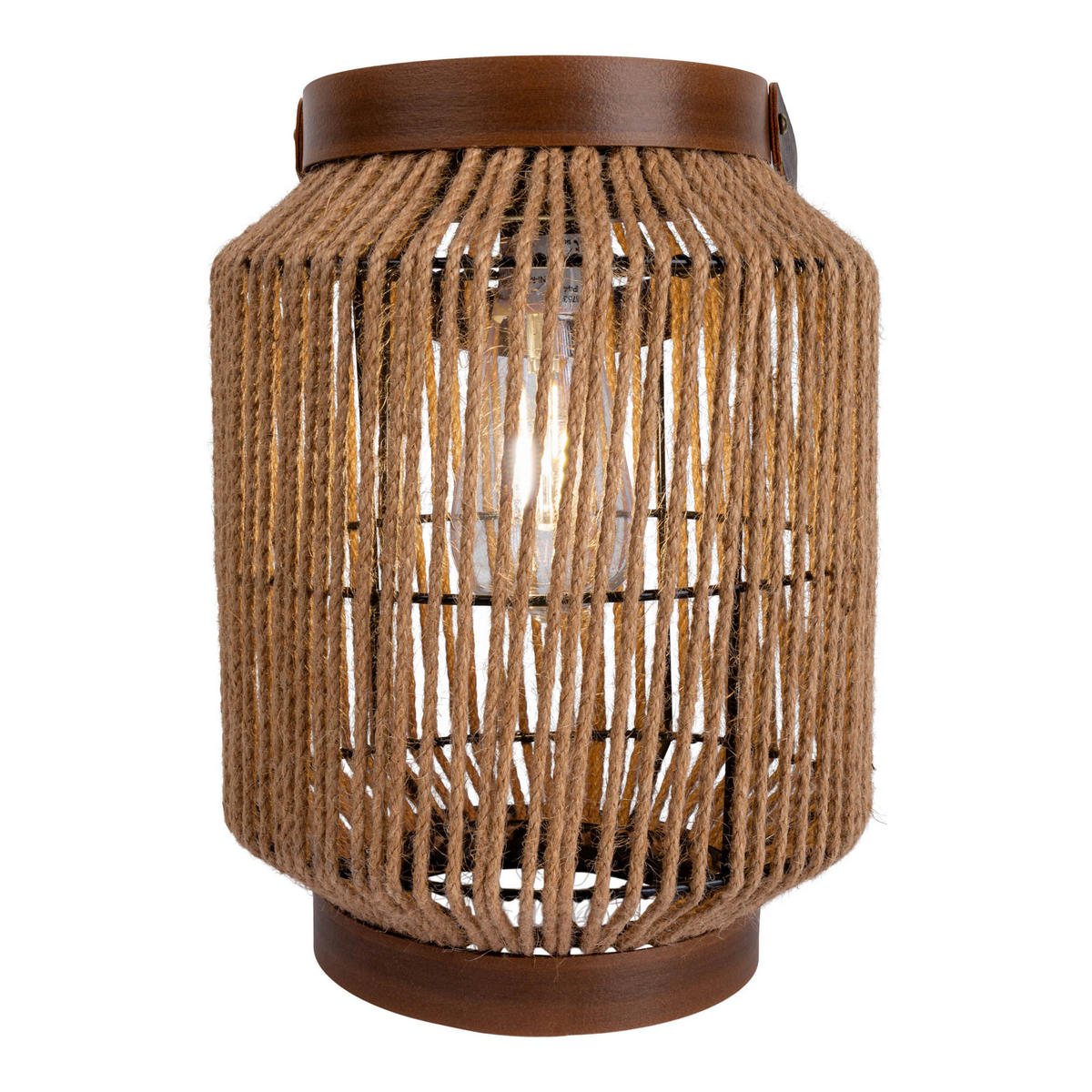 LED-Solarleuchte 5292727 natur Hanfseil Metall H/D: ca. 29x22 cm LED Solarleuchte "KORBINIAN" - natur (22,00/29,00cm) - Näve Leuchten