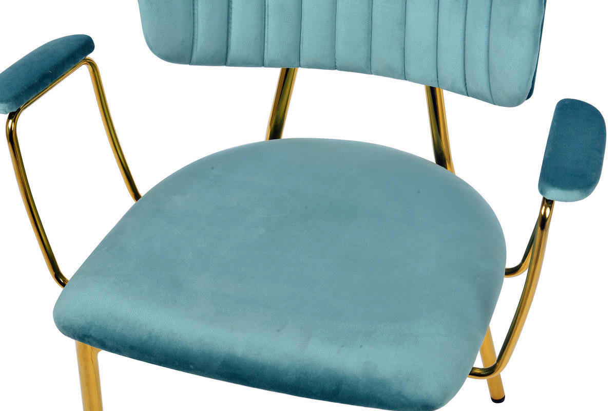 Stuhl Kian 200 2er-Set mint Microfaser B/H/T: ca. 63x80x51 cm Kian 200 2er-Set - gold/mint (63,00/80,00/51,00cm) - 360 Living