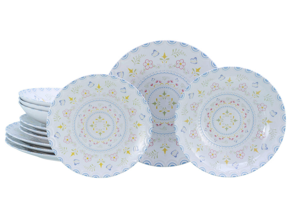 CreaTable Tafelservice Primavera Pastell pastell Steinzeug 12 tlg. Primavera Pastell - pastell - CreaTable