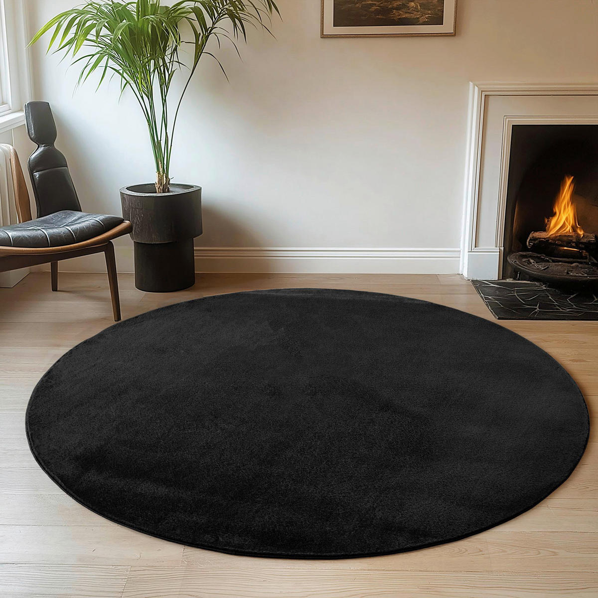 Ayyildiz Teppich JOY schwarz D: ca. 120 cm JOY - schwarz (120,00cm) - Ayyildiz
