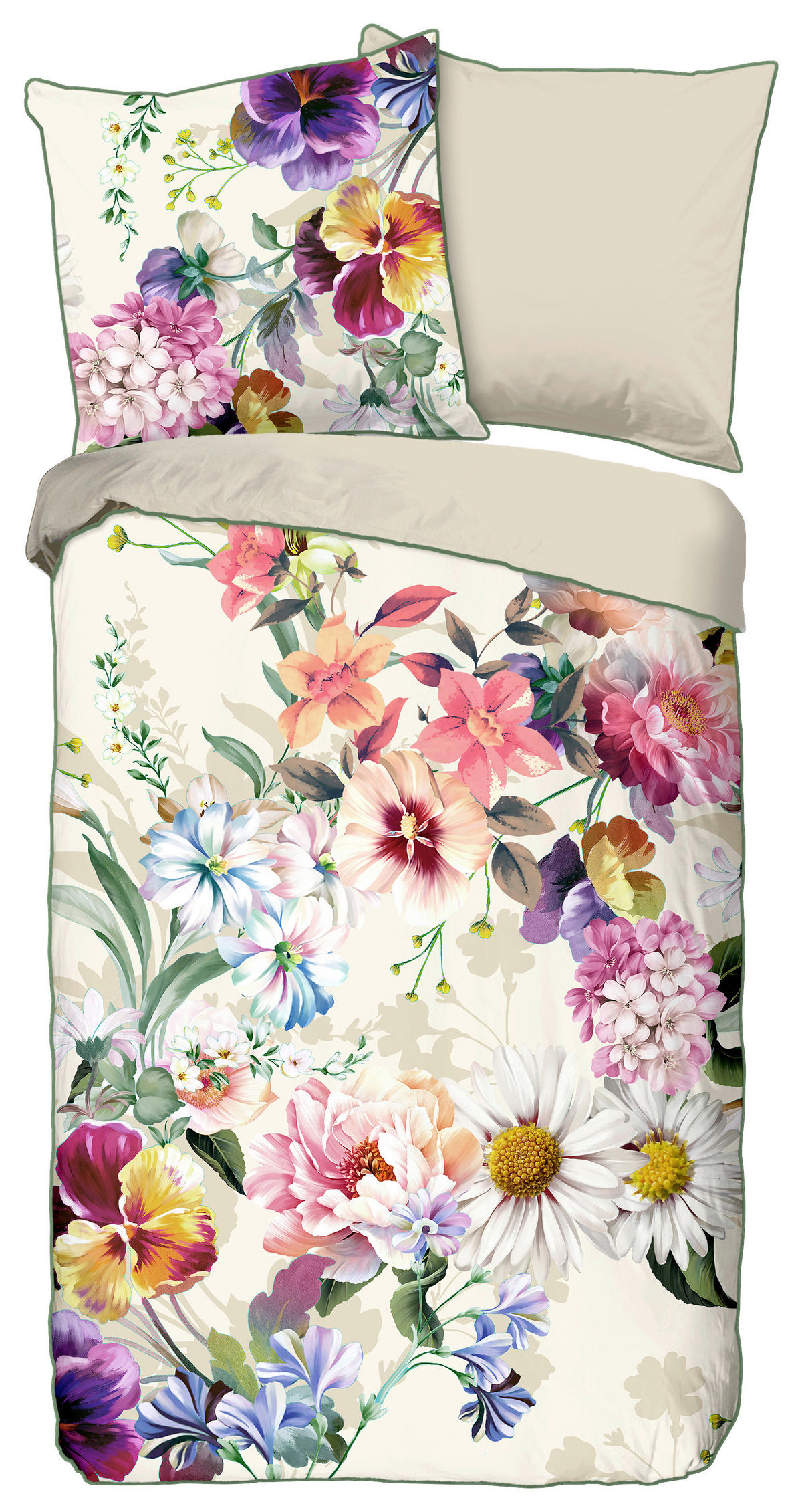 Baumwoll Bettwäsche Novara Satin Novara - ecru (135,00/200,00cm) - Descanso