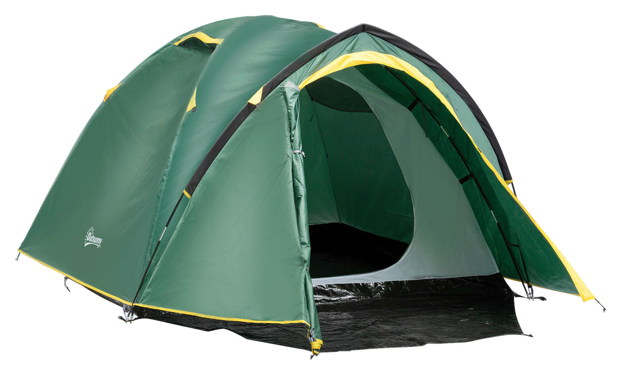 Outsunny Zelt grün Edelstahl B/H/L: ca. 183x325x130 cm Kuppelzelt - gelb/grün (130,00/183,00/325,00cm) - Outsunny