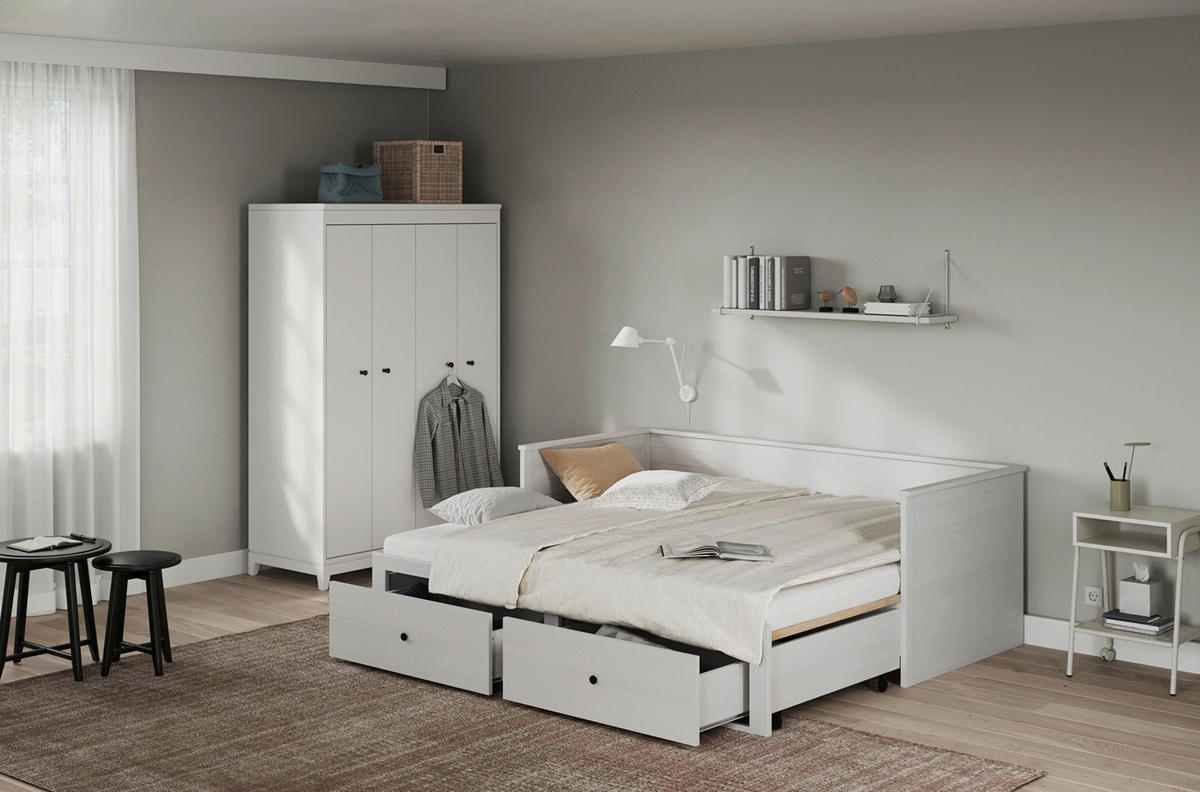 Bett Polina weiß Liegefläche B/L: ca. 90x200 cm Polina - weiß (96,00/75,00/206,00cm)