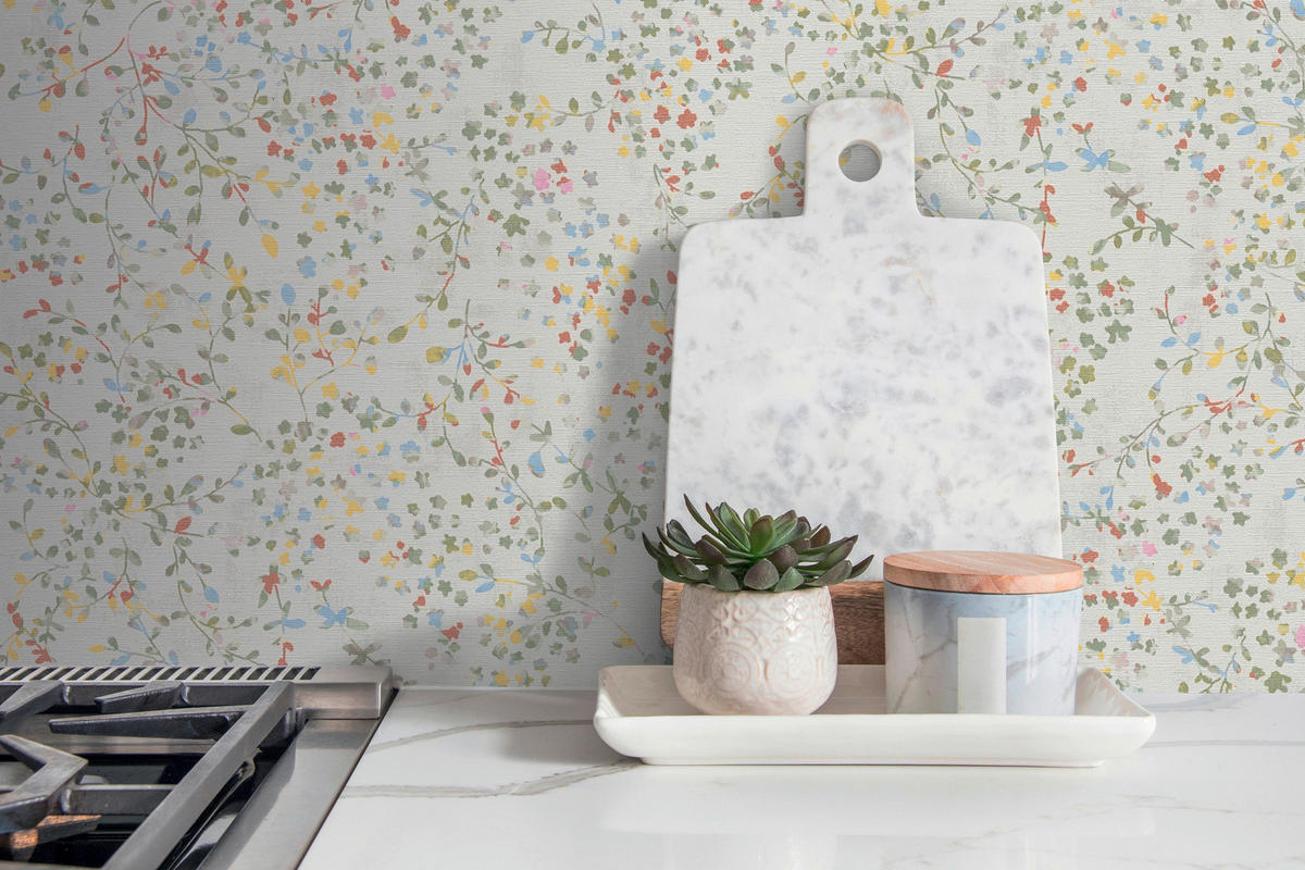 A.S.Creation Vliestapete grün creme B/H/D: ca. 53x1005x8,1 cm Vliestapete - creme/grün (8,10/1005,00cm) - A.S.Creation