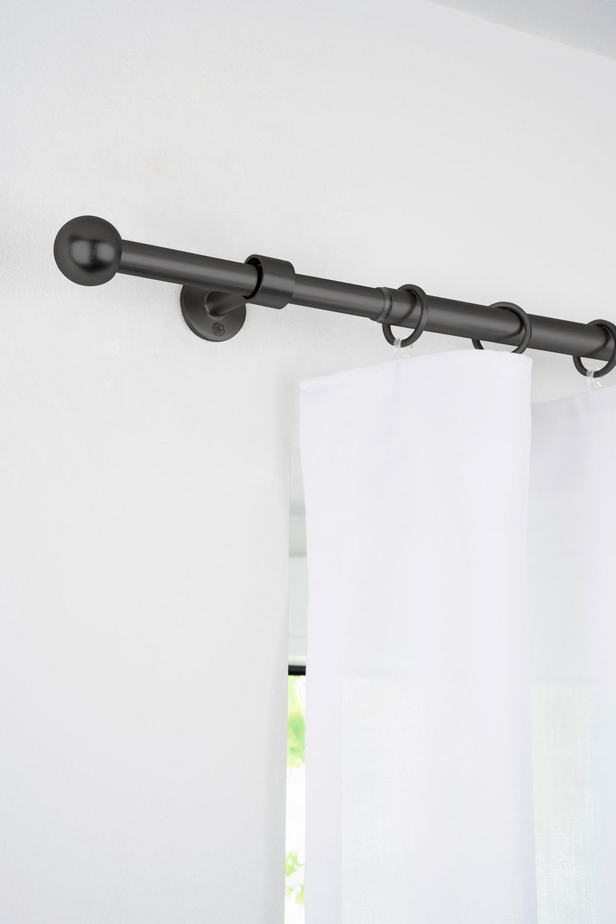 Stilgarnituren schwarz Metall L: ca. 210 cm ausziehbar von ca. 120 bis 210 cm 1.0 Läufe Teleskopgarnitur_2in1 - schwarz (210,00cm) - ondeco