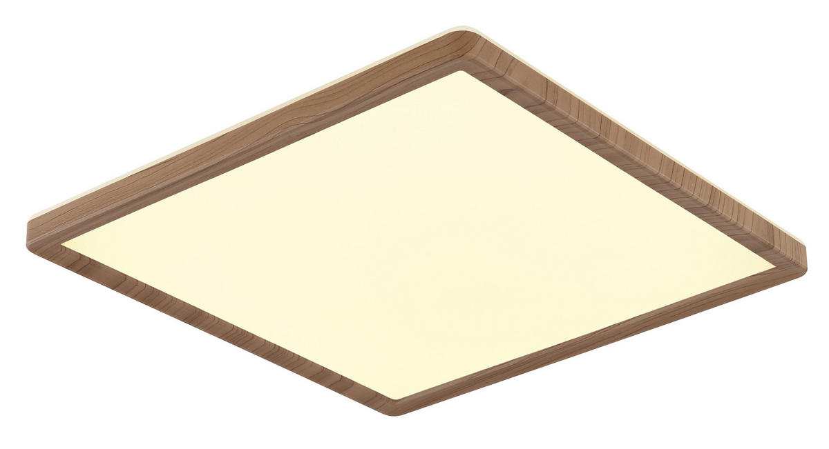GLOBO LED-Deckenleuchte braun Opal Kunststoff B/H/T: ca. 29,4x2,5x29,4 cm SAPANA - braun/Opal (29,40/2,50/29,40cm) - GLOBO