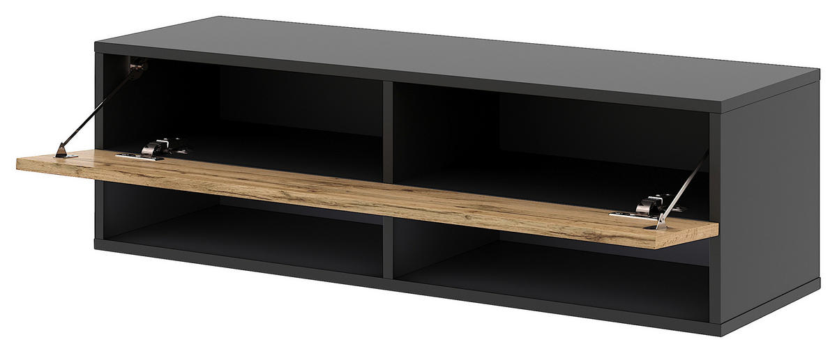 TV-Lowboard TV LOWBOARD DERBY 100 schwarz Eiche Wotan Nachbildung B/H/T: ca. 100x32,5x31,5 cm TV LOWBOARD DERBY 100 - Eiche/schwarz (100,00/32,50/31,50cm) - WIPMEB