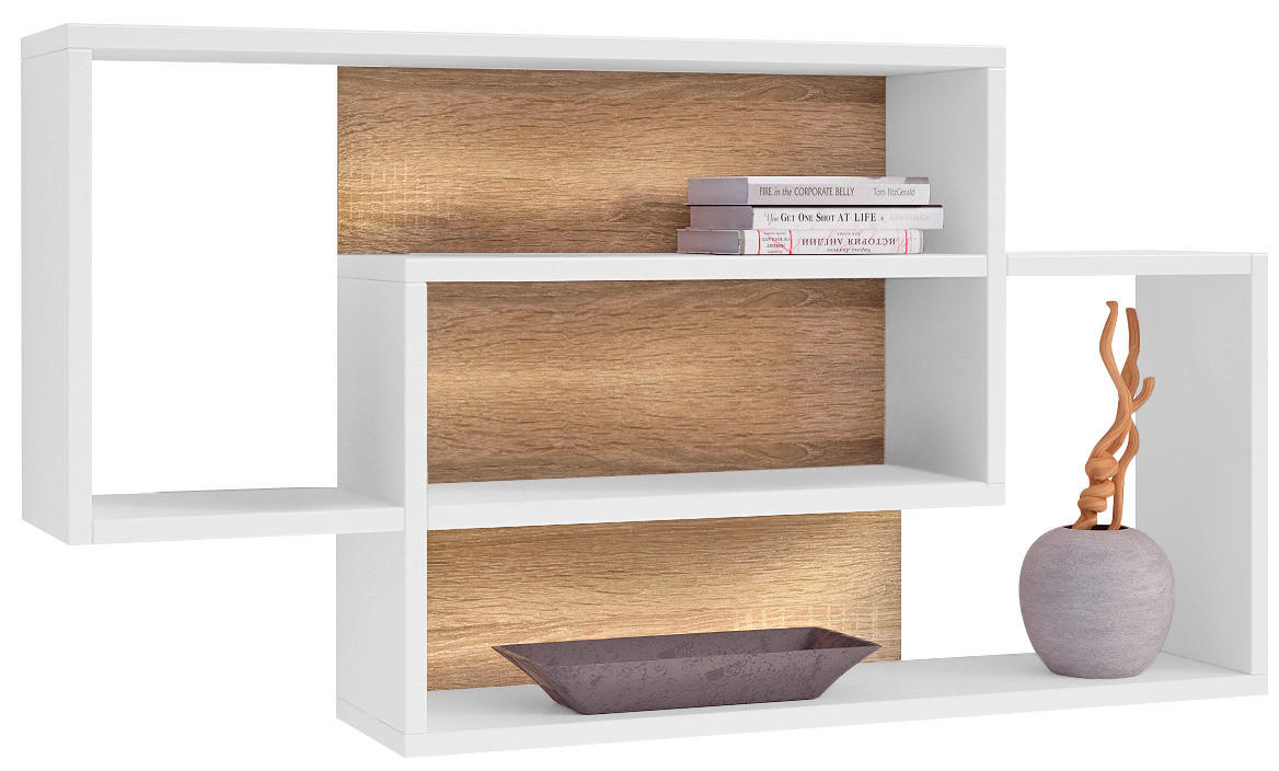 Wandboard Dream weiß Eiche Sonoma Nachbildung B/H/T: ca. 90x48x16 cm Dream - Eiche/weiß (90,00/48,00/16,00cm)