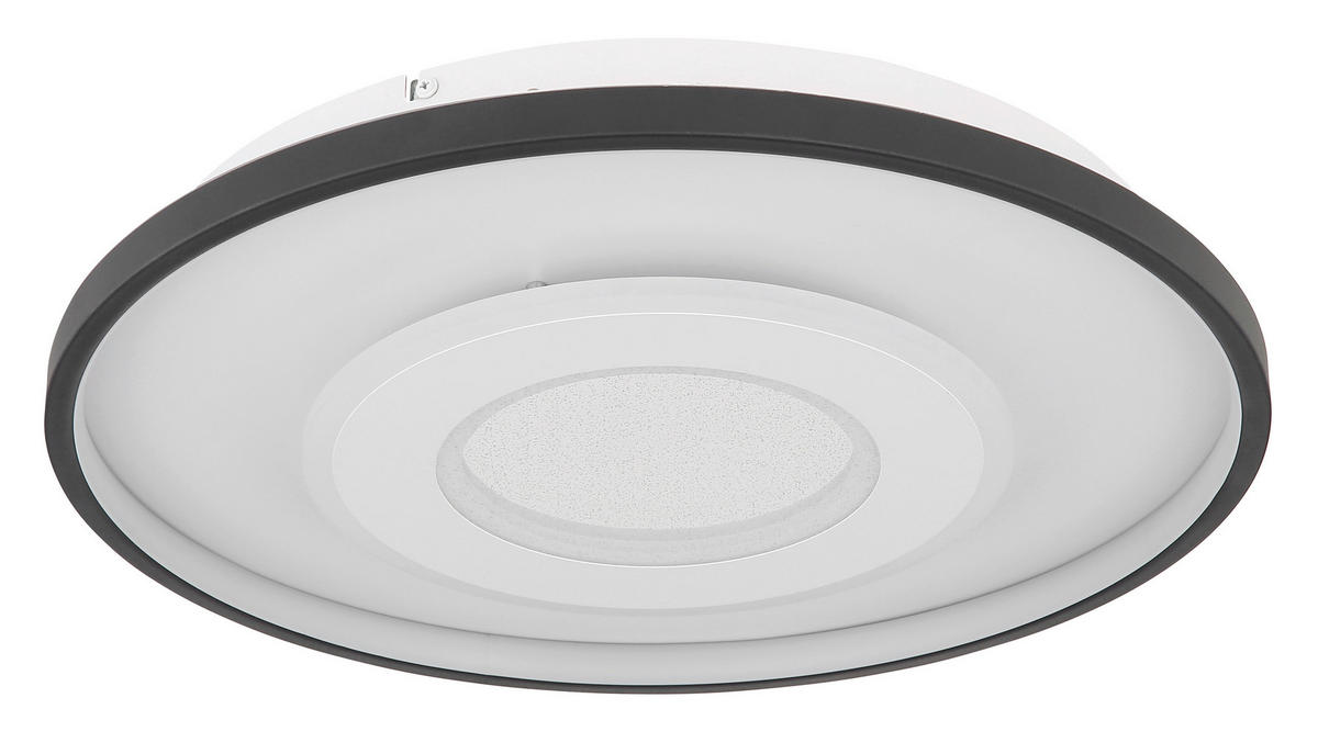 GLOBO LED-Deckenleuchte BRIENNA 48552DSH mattschwarz klar weiß Metall Kunststoff H/D: ca. 7x48 cm 1 Brennstellen BRIENNA - klar/weiß (48,00/7,00cm) - GLOBO