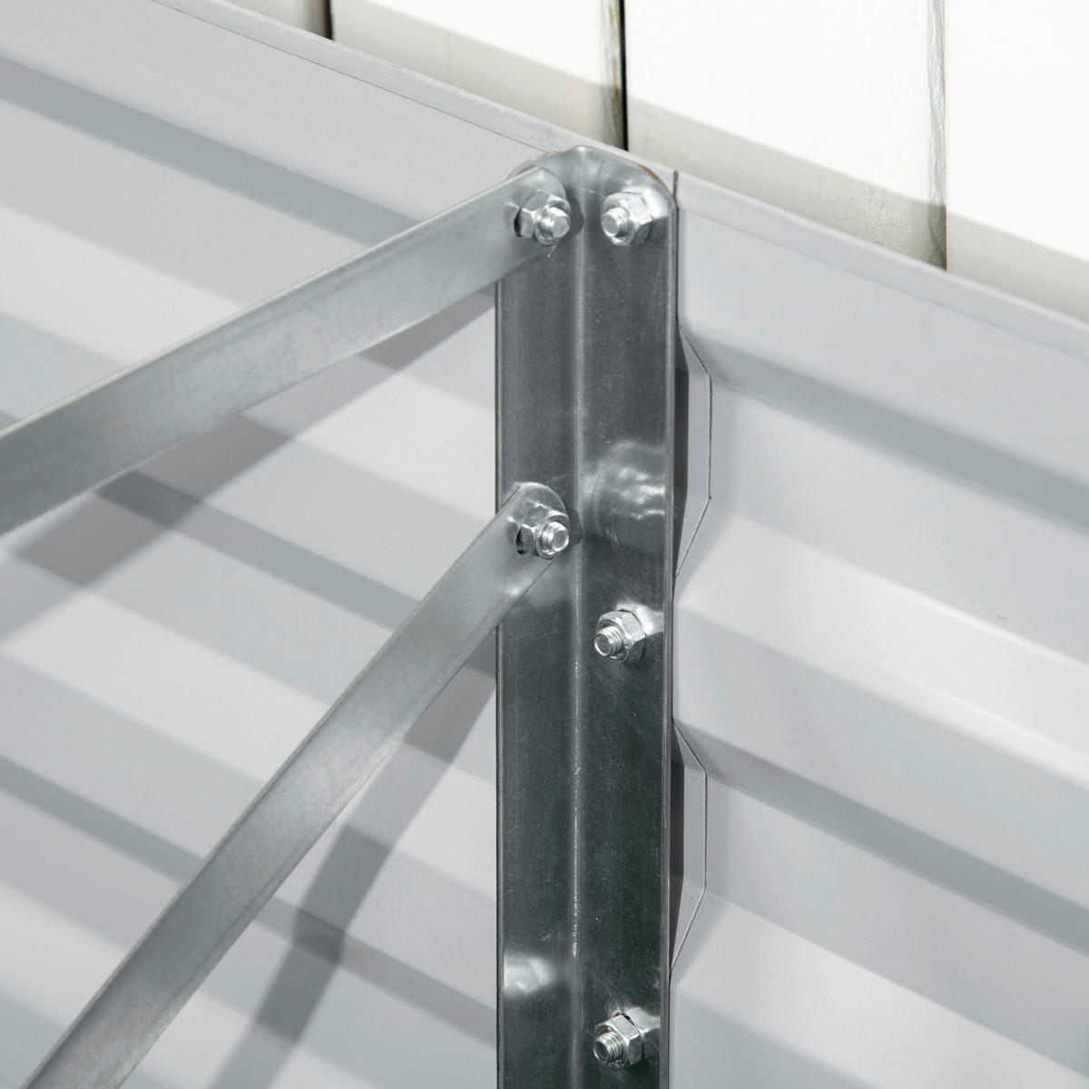 Outsunny Hochbeet hellgrau Stahl B/H/L: ca. 90x59x180 cm Hochbeet - hellgrau (180,00/90,00/59,00cm) - Outsunny