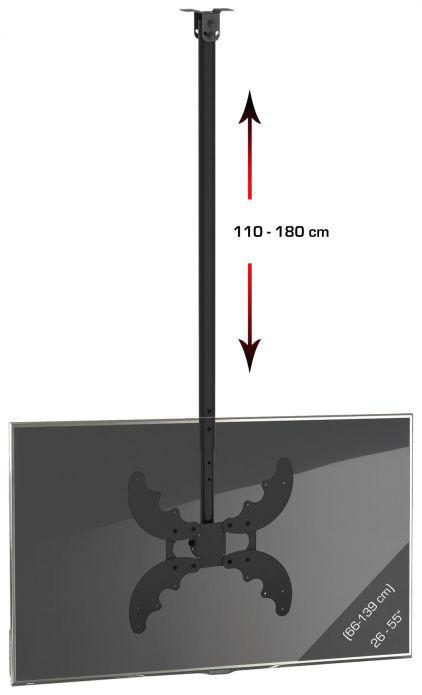 VCM Deckenhalterung Deckenhalterung schwarz Deckenhalterung B-DX 400 - schwarz (70,00cm) - VCM