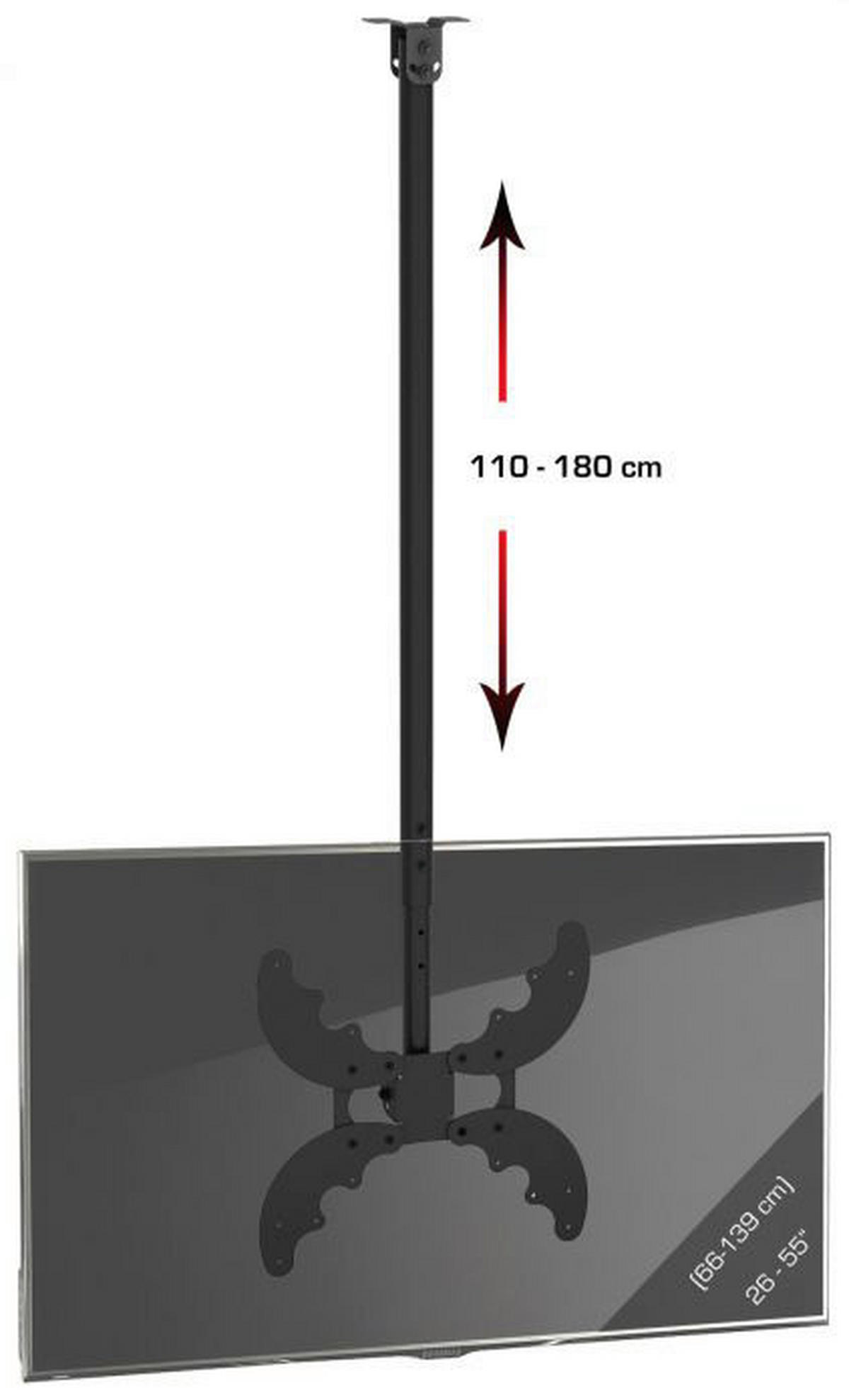 VCM Deckenhalterung Deckenhalterung schwarz Deckenhalterung B-DX 400 - schwarz (70,00cm) - VCM