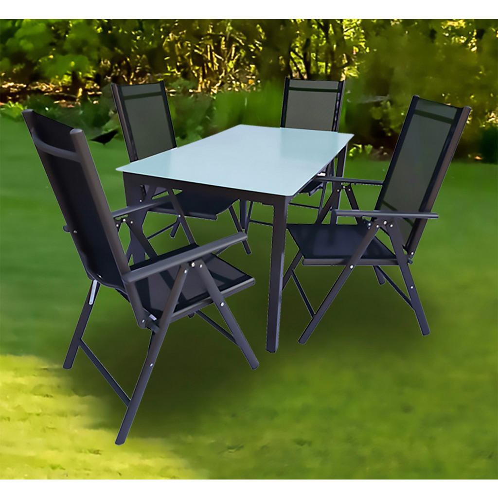 Thumbnail - VCM Gartensitzgruppe anthrazit Aluminium B/H/T: ca. 56x105x65 cm