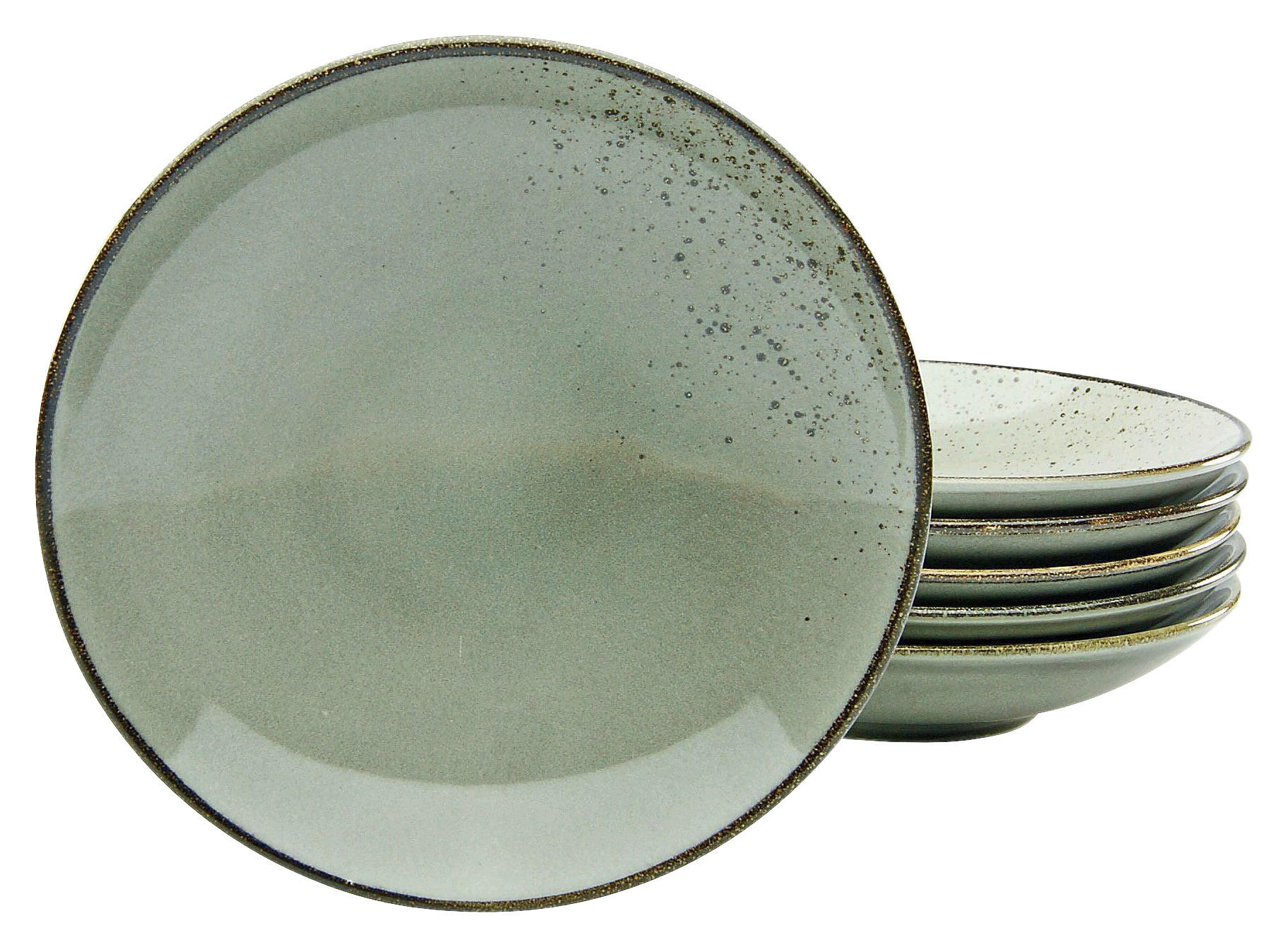 CreaTable Suppenteller NATURE COLLECTION grau Steinzeug D: ca. 22 cm NATURE COLLECTION - grau (22,00cm) - CreaTable