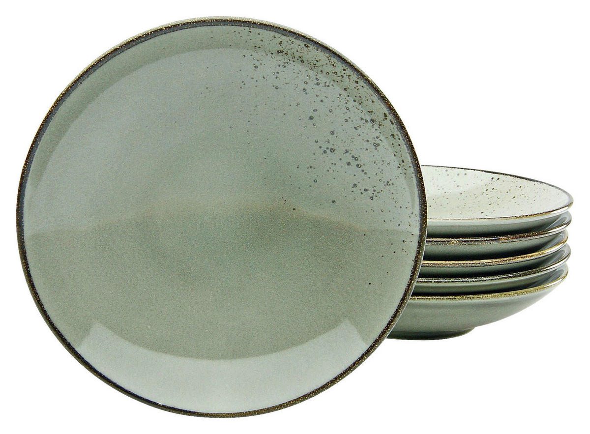 CreaTable Suppenteller NATURE COLLECTION grau Steinzeug D: ca. 22 cm NATURE COLLECTION - grau (22,00cm) - CreaTable