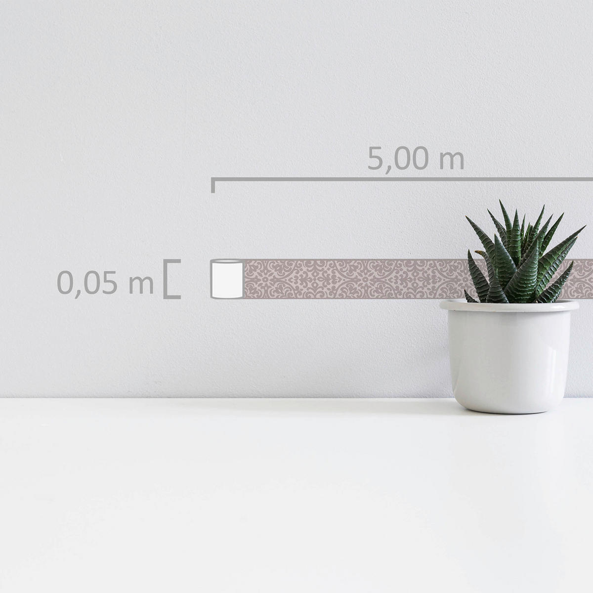 A.S.Creation Bordüre grau braun beige B/H/D: ca. 5x500x5,5 cm Bordüre_selbstklebend - beige/braun (5,50/500,00cm) - A.S.Creation