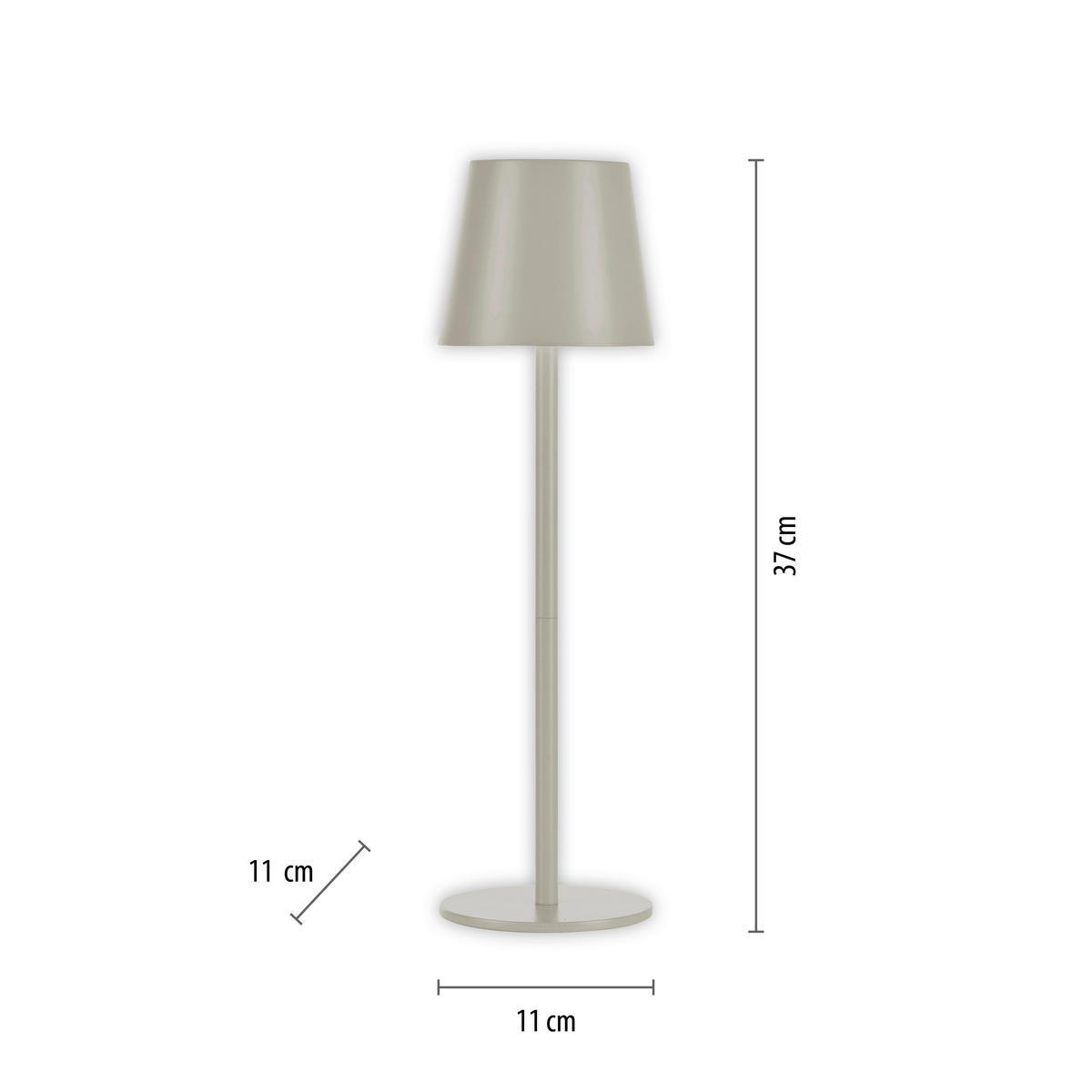 Just Light Akku-Tischleuchte EURIA 19250-40 beige Greige Metall Kunststoff B/H/D: ca. 11x37x11 cm 1 Brennstellen EURIA - beige/Greige (11,00/37,00cm) - Just Light