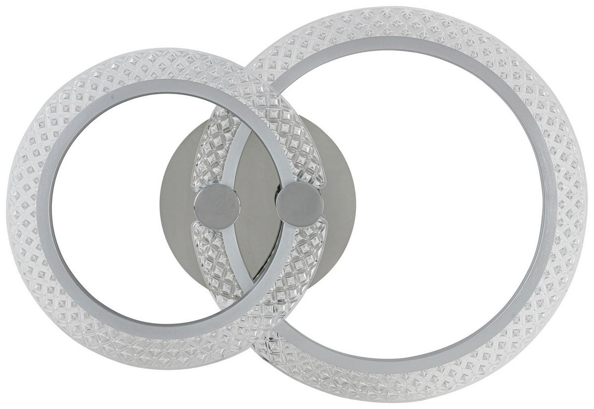 Nolo LED Deckenleuchte Chrom Aluminium Kunststoff Metall B/H/L: ca. 34x8,5x50 cm null 2 Brennstellen LED-Deckenleuchte_Maren - Chrom (50,00/34,00/8,50cm) - Nolo