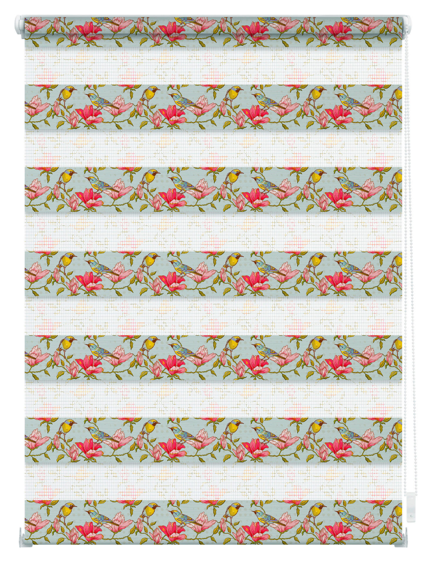 Thumbnail - LICHTBLICK Doppelrollo Duo Birds grün B/L: ca. 45x150 cm