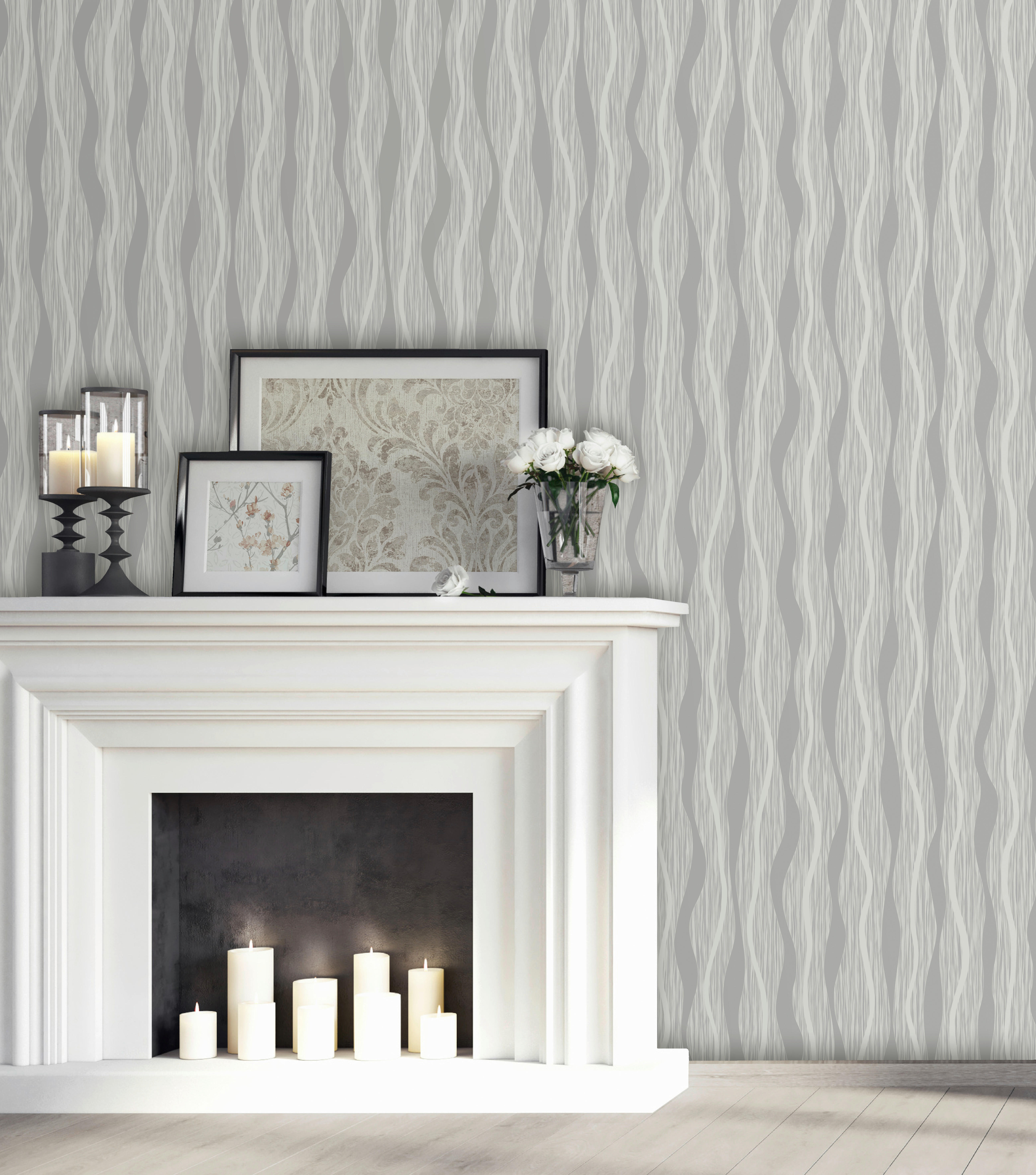 UGEPA Vinyltapete Wellen beige silber B/L: ca. 53x1005 cm glitzernd Vinyltapete_A644-19 - beige/silber (53,00/1005,00cm) - UGEPA