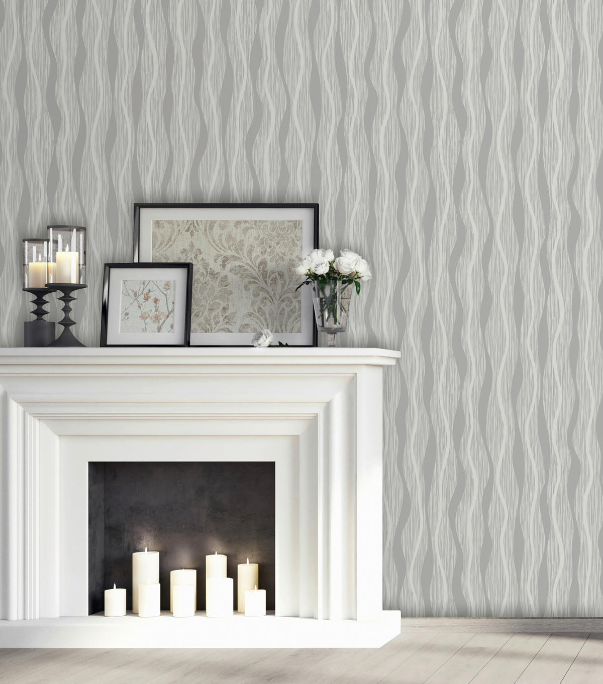 UGEPA Vinyltapete Wellen beige silber B/L: ca. 53x1005 cm glitzernd Vinyltapete_A644-19 - beige/silber (53,00/1005,00cm) - UGEPA
