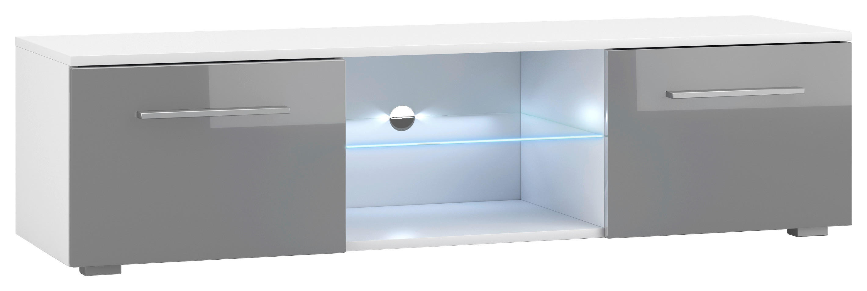 TV-Board Moon weiß grau Hochglanz B/H/T: ca. 140x36x40 cm Moon - weiß/grau (140,00/36,00/40,00cm) - WIPMEB